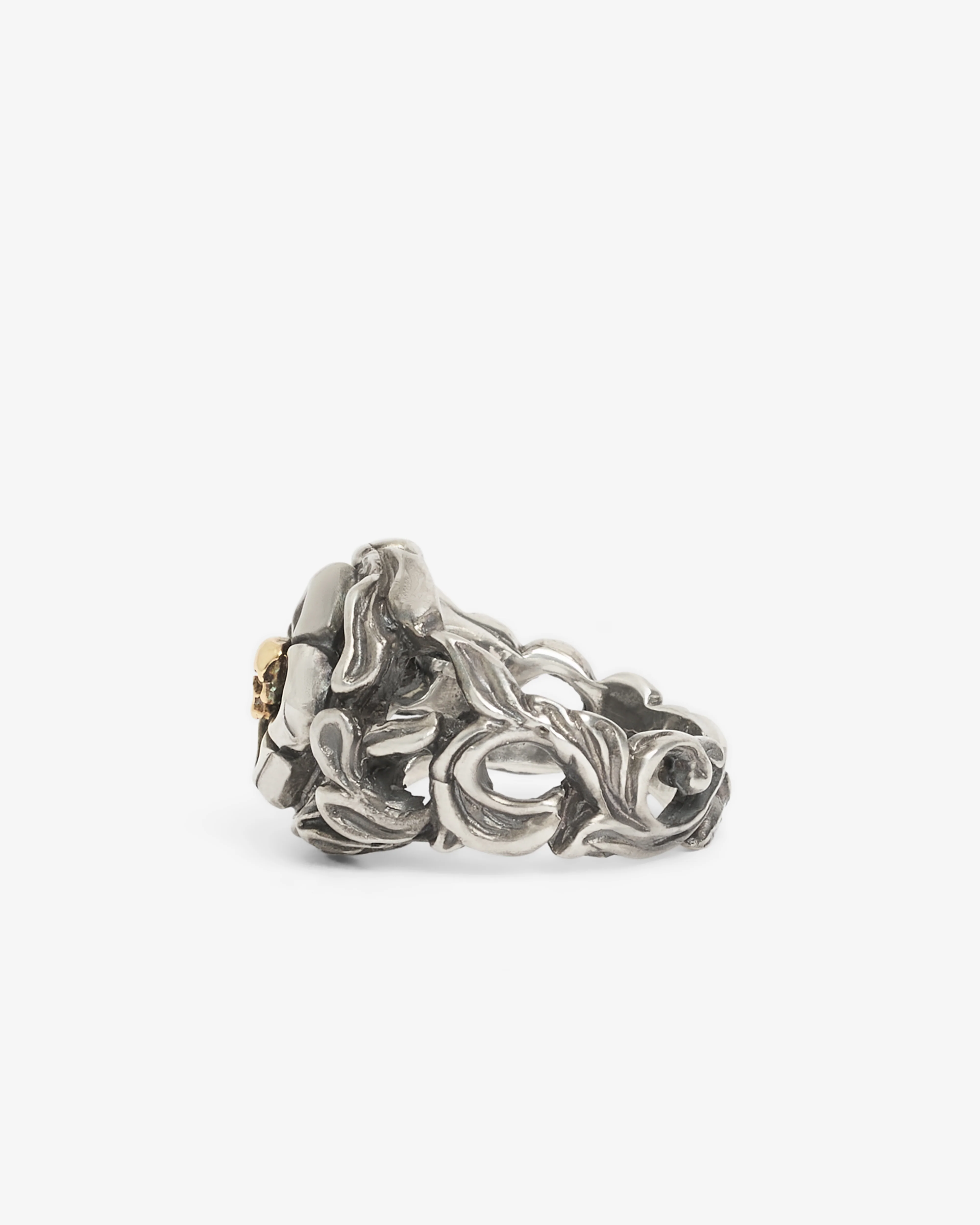 13 Lucky Monkey - Astrid Ornate Flower Ring - (Silver) - Image 2