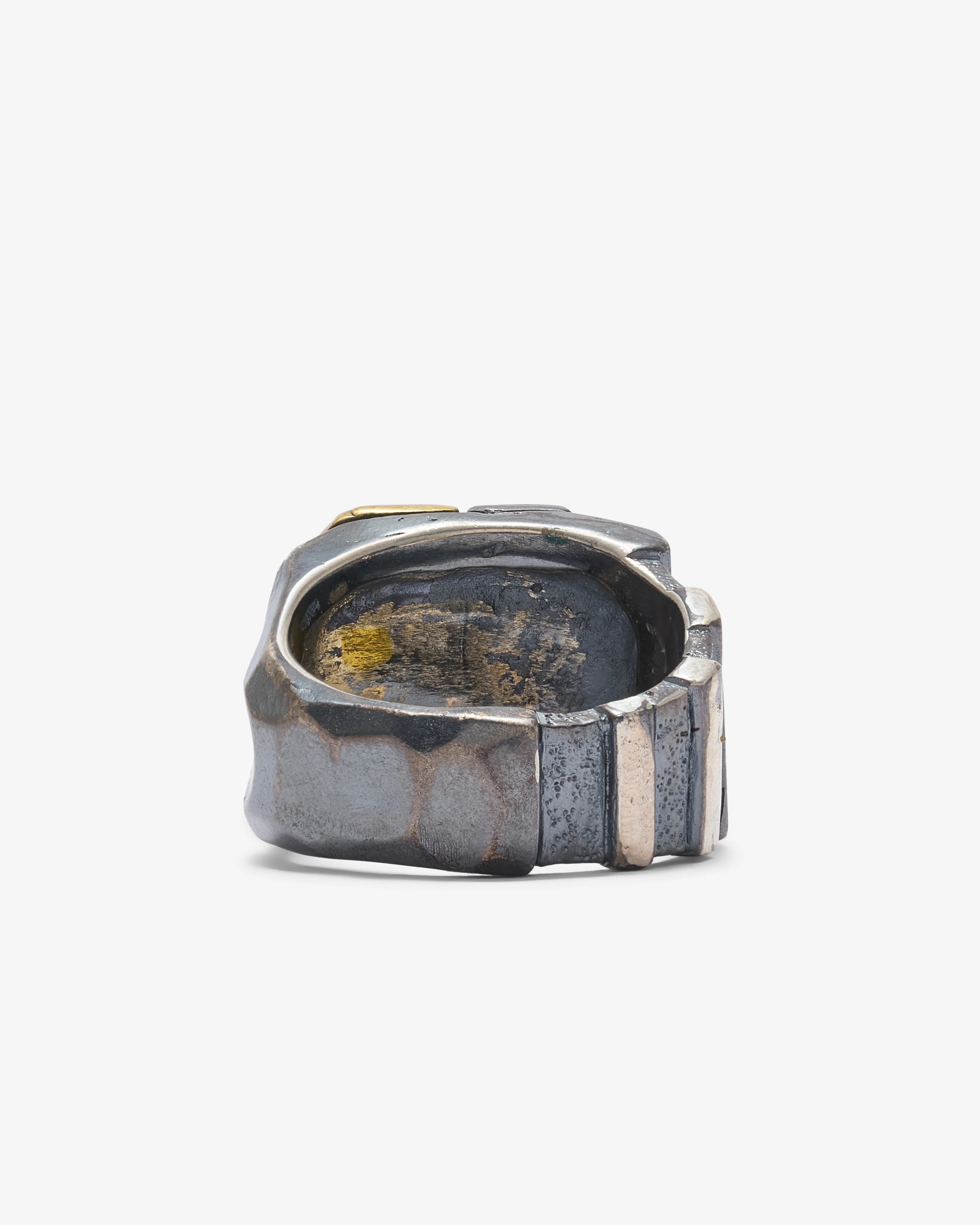 13 Lucky Monkey - Long Smile Square Ring - (Silver, Brass) - Image 3