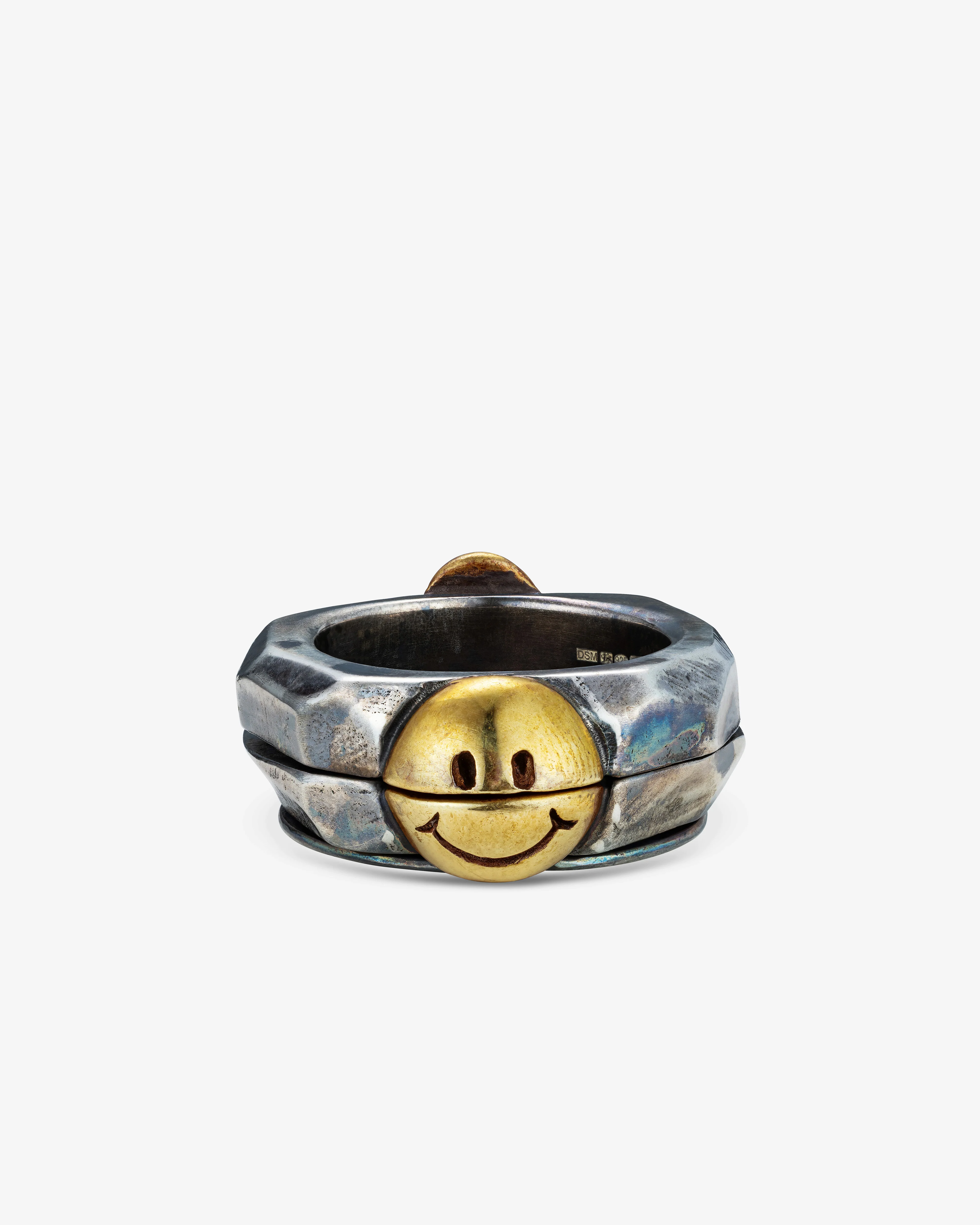 13 Lucky Monkey - Mellow Yellow Rotating Ring - (Silver)
