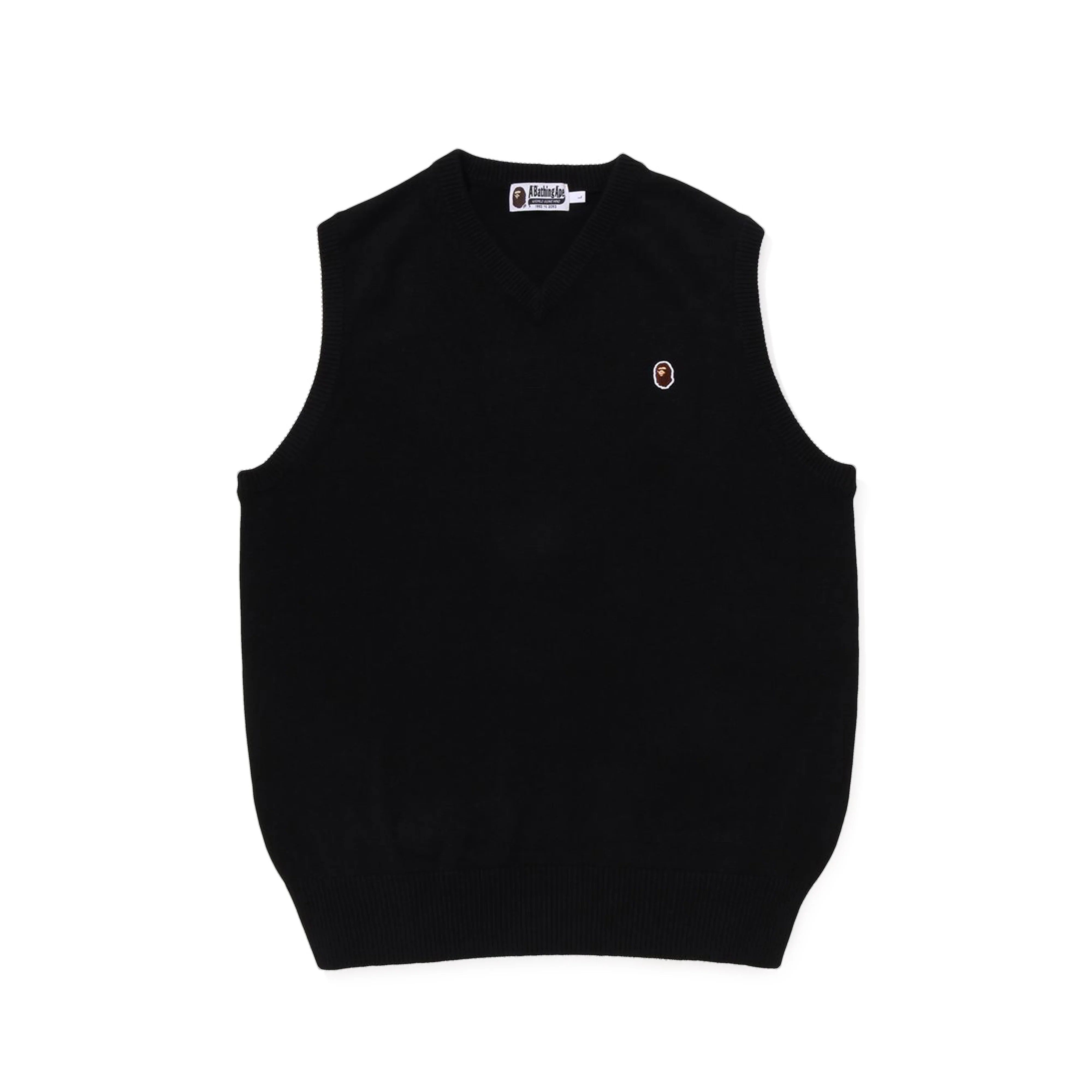 A BATHING APE® - Ape Head One Point Knit Vest - (Black)