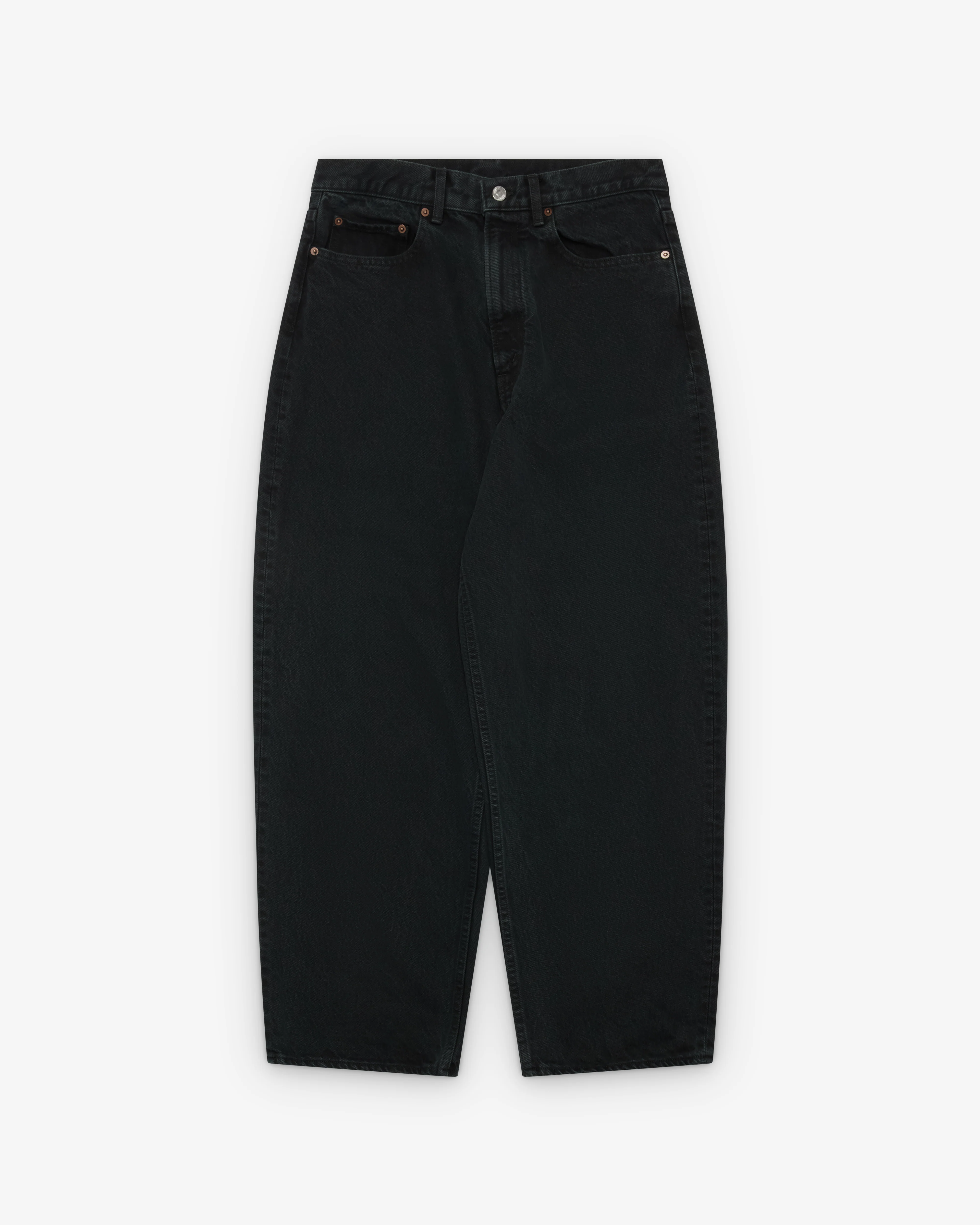 A.Presse - Men's Black Washed Wide Denim Pants - (Black)
