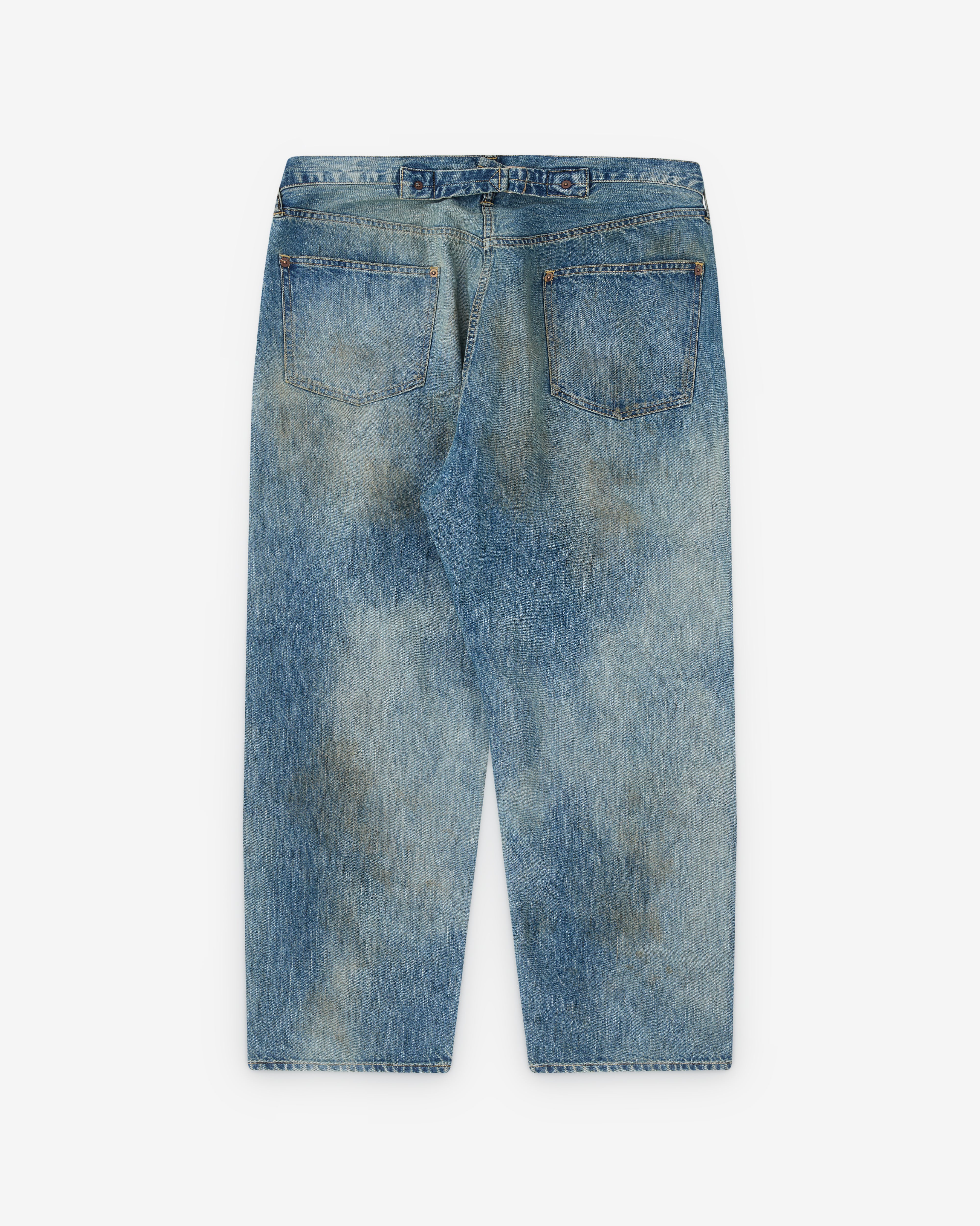 A.Presse - Men’s No.37 Washed Wide Denim Pants - (Indigo) - Image 2