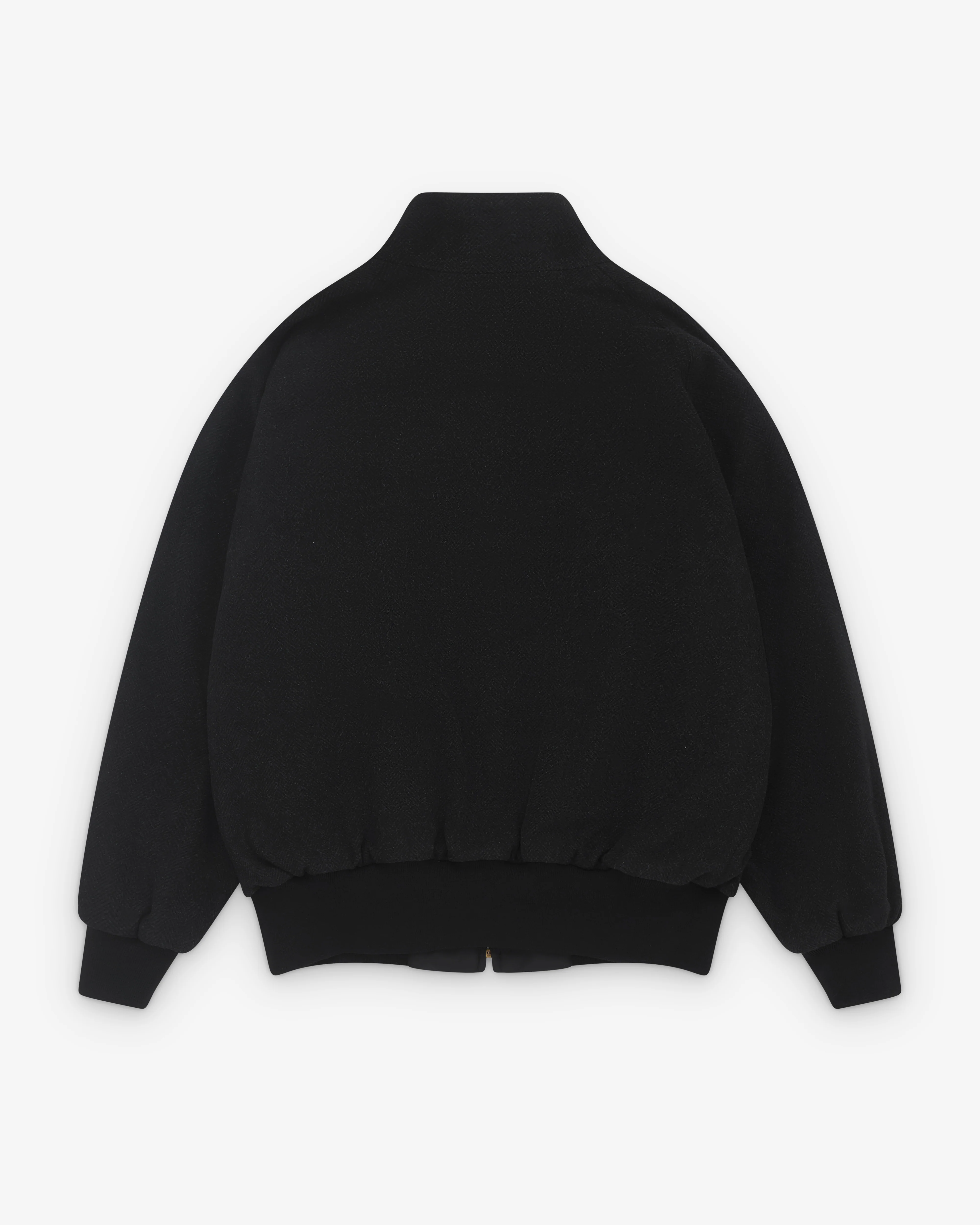 A.Presse - Men’s Silk Cashmere Tweed Harrington Jacket - (Charcoal) - Image 2