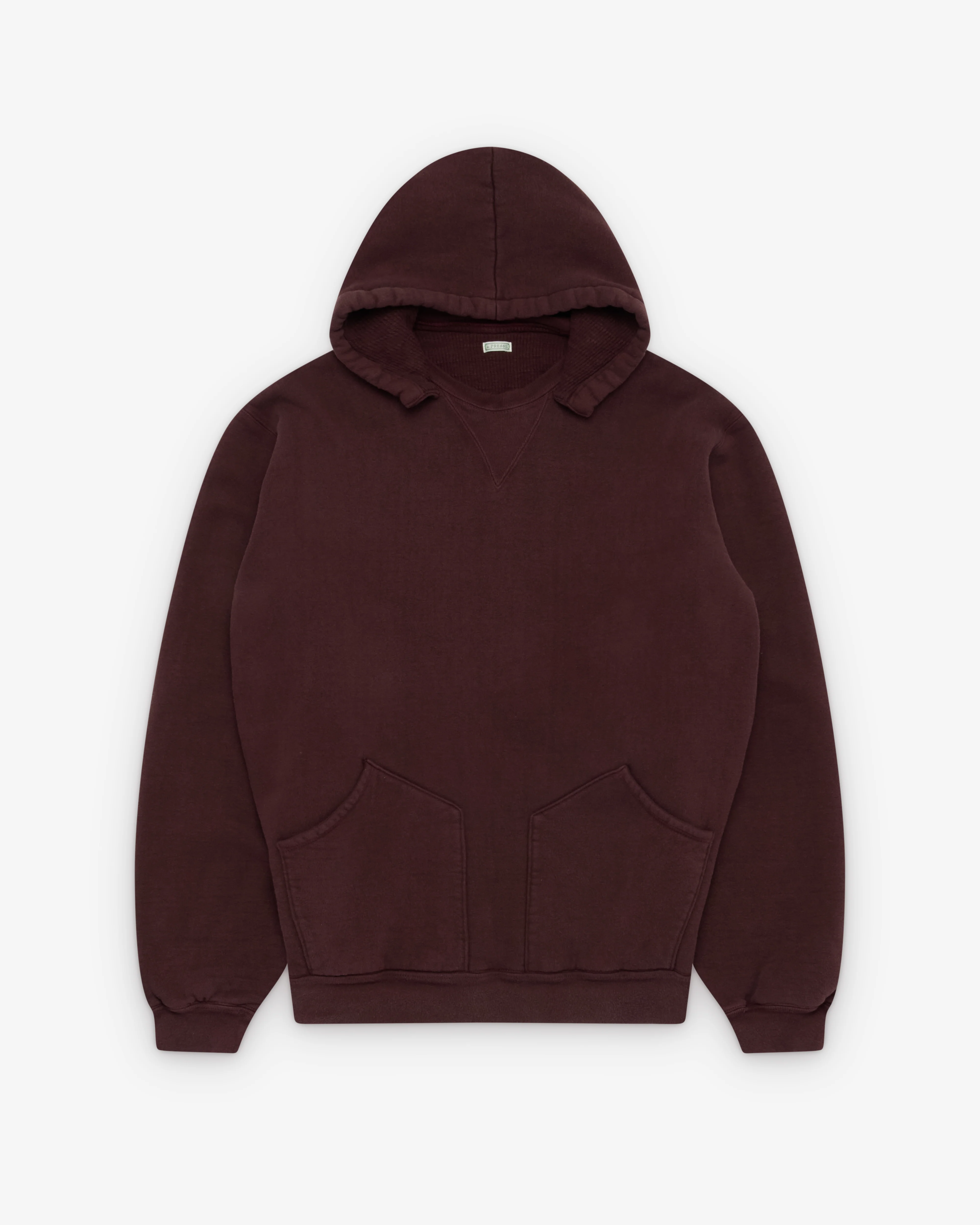 A.Presse - Men's Vintage Attached Hood Sweat Parka - (Burgundy)