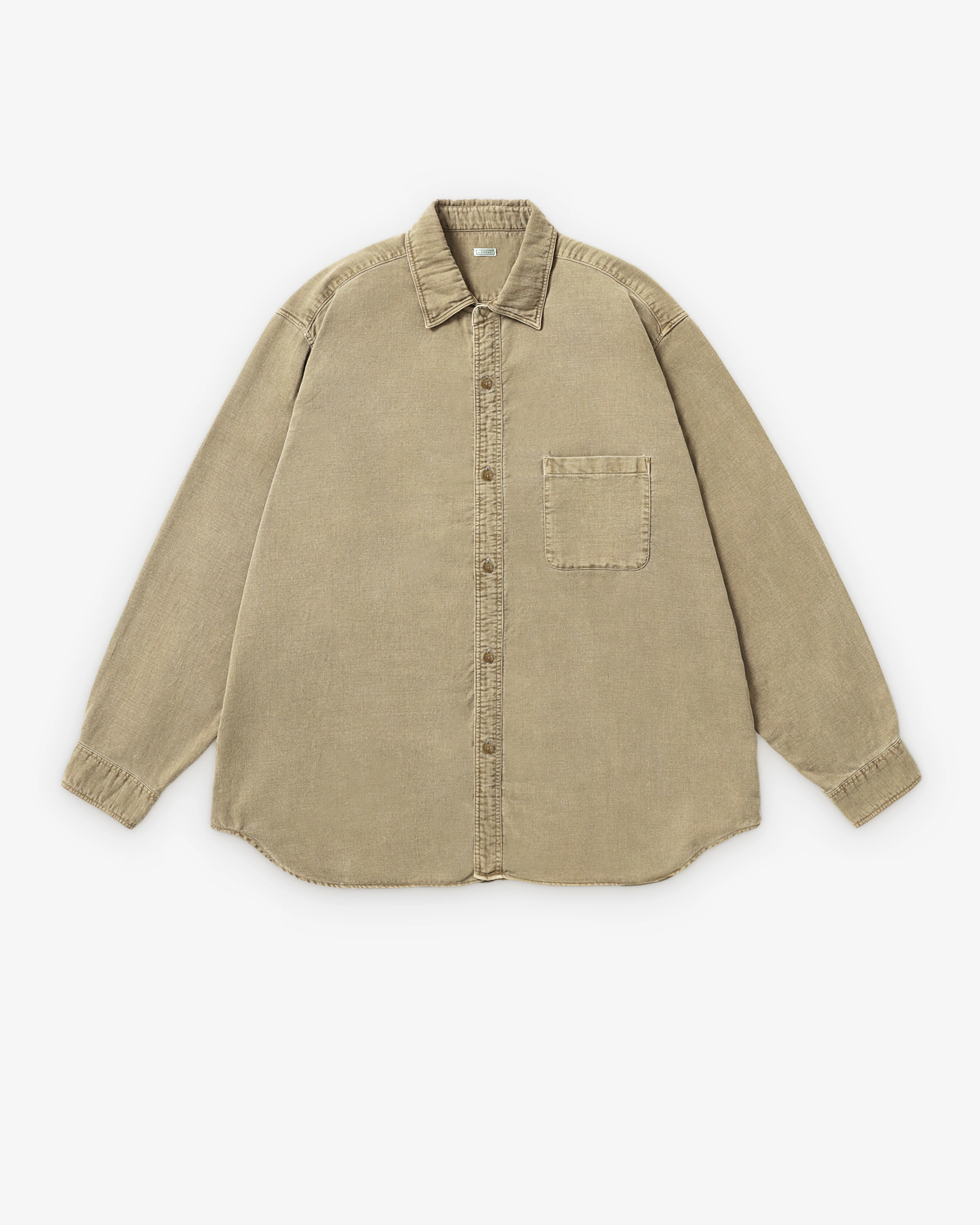A.Presse - Men's Vintage Cotton Moleskin Shirt - (Beige)