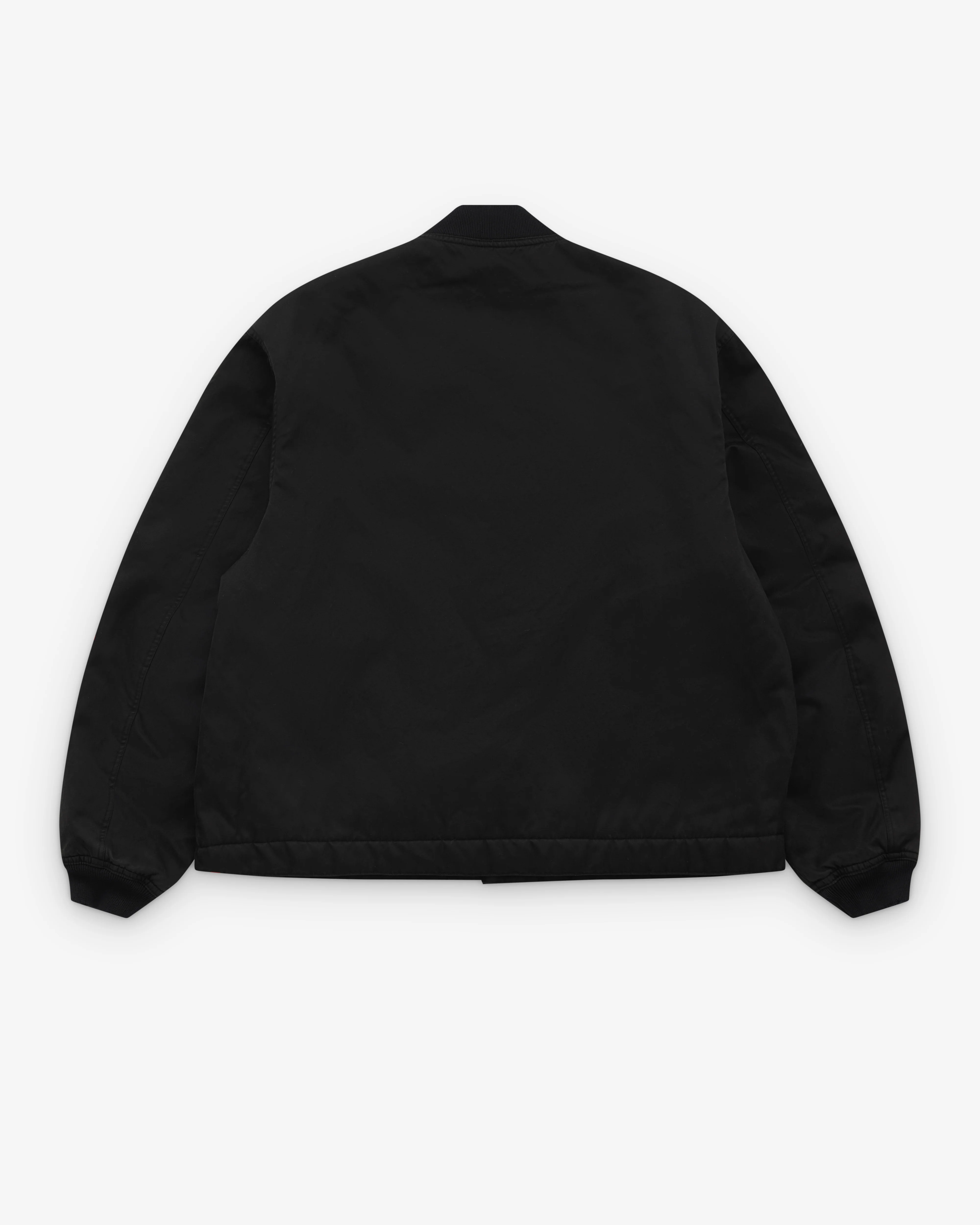 A.Presse - Men's Vintage Silk Bomber Jacket - (Black) - Image 2