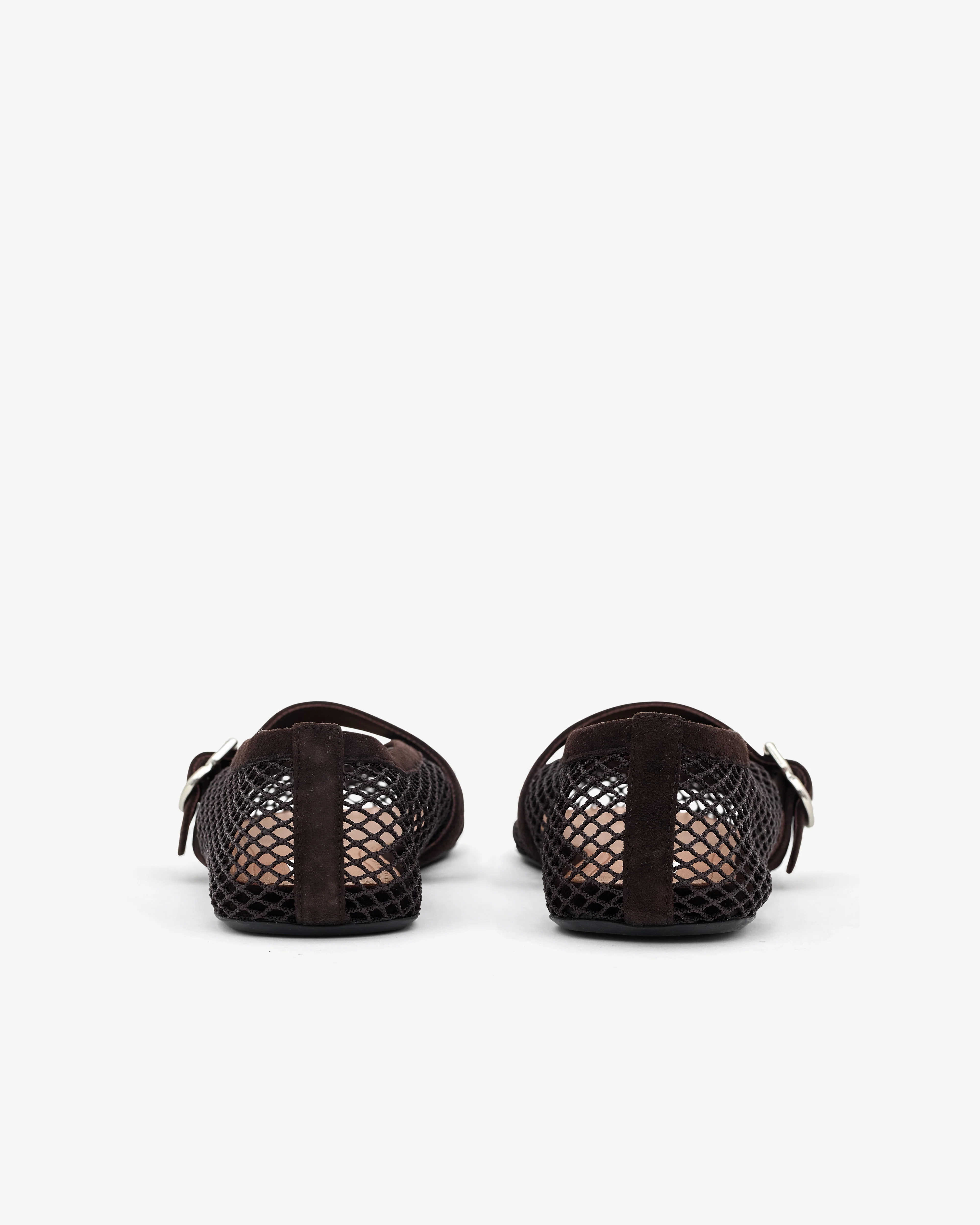 Alaïa - Women’s Fishnet Ballet Flats - (Dark Brown) - Image 4