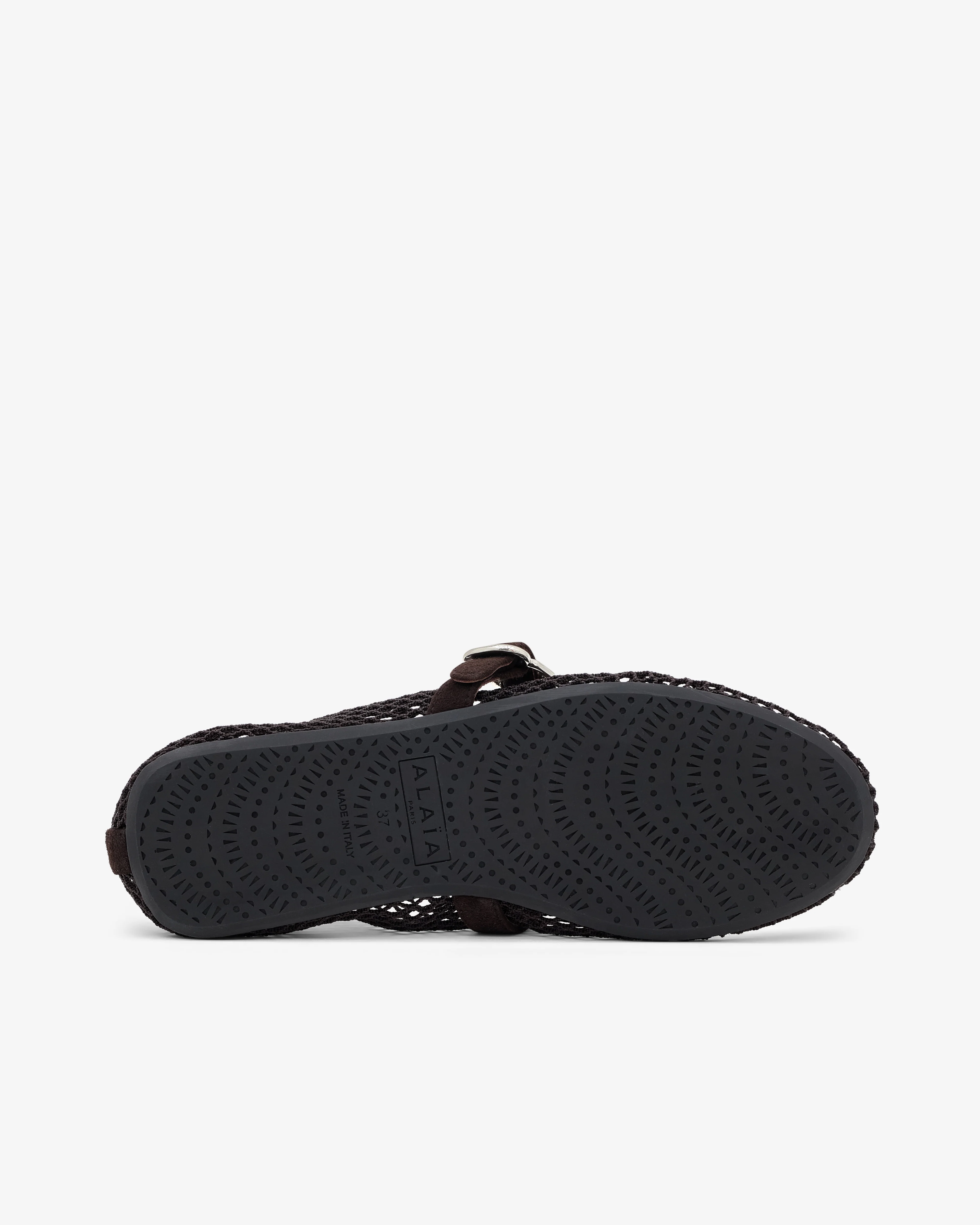 Alaïa - Women’s Fishnet Ballet Flats - (Dark Brown) - Image 6