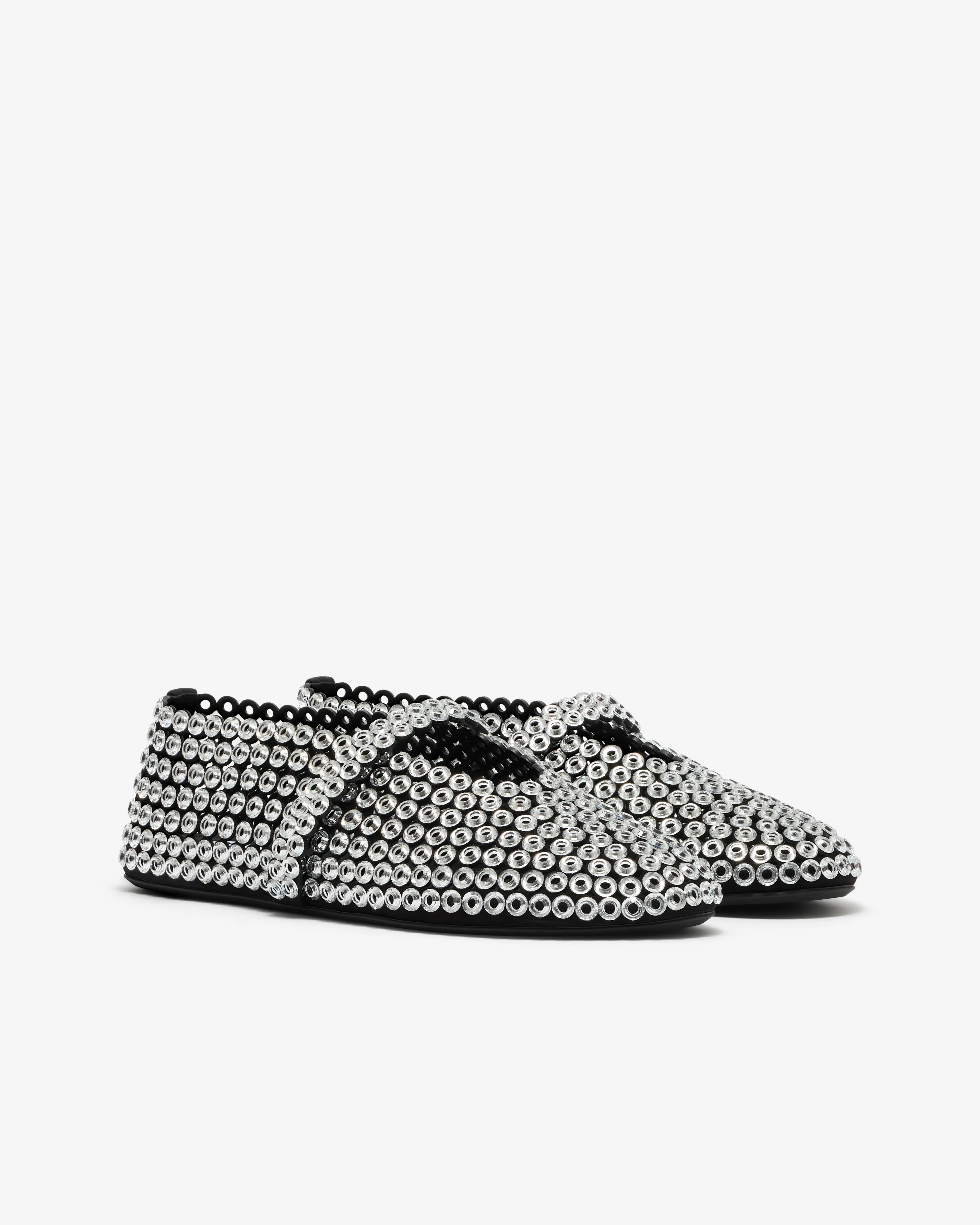 ALAÏA - Women’s Ballet Flats Glass Eyelets - (Transparent) - Image 3