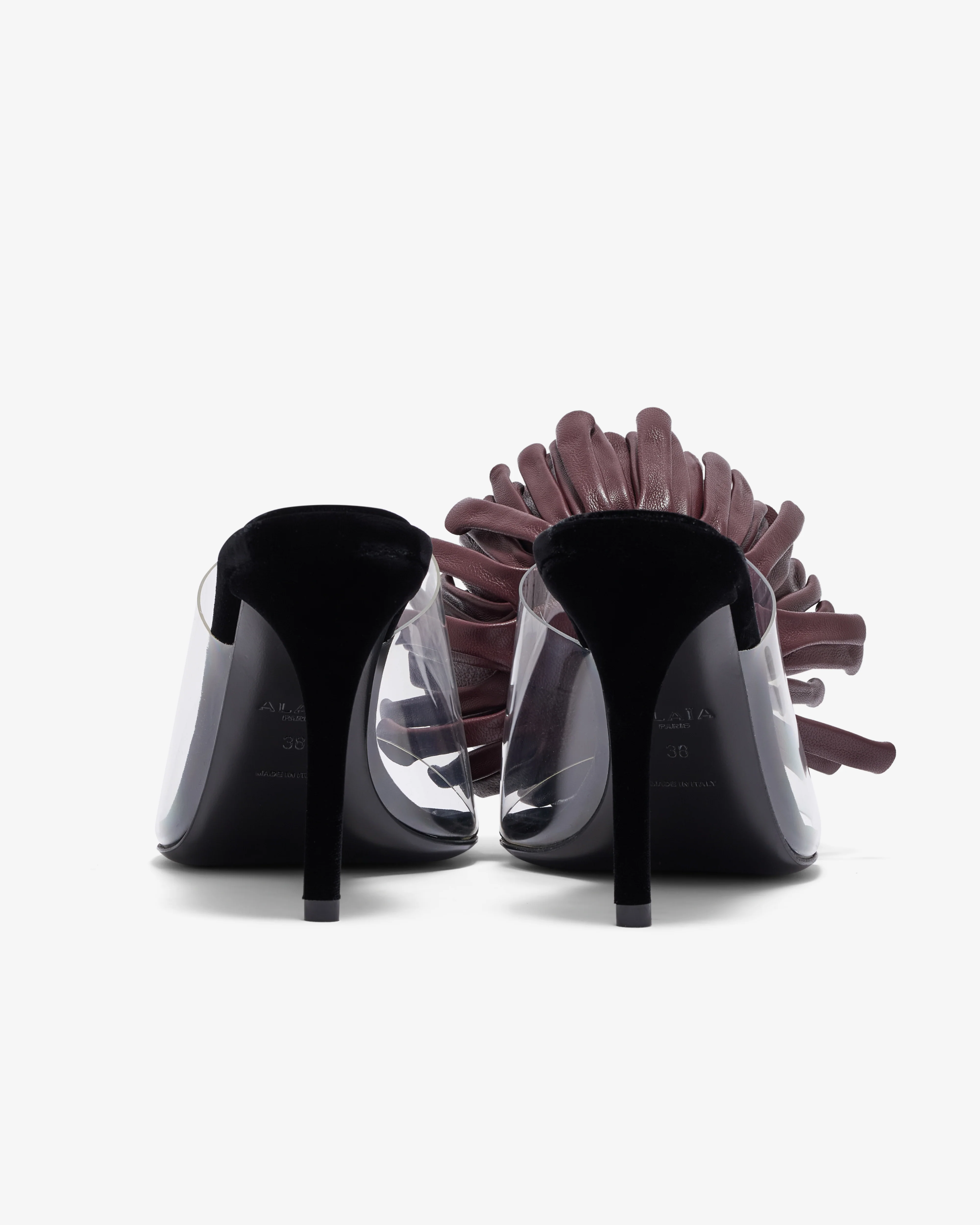 Alaïa - Women's Asymetric Heel Sandals - (Aubergine) - Image 4