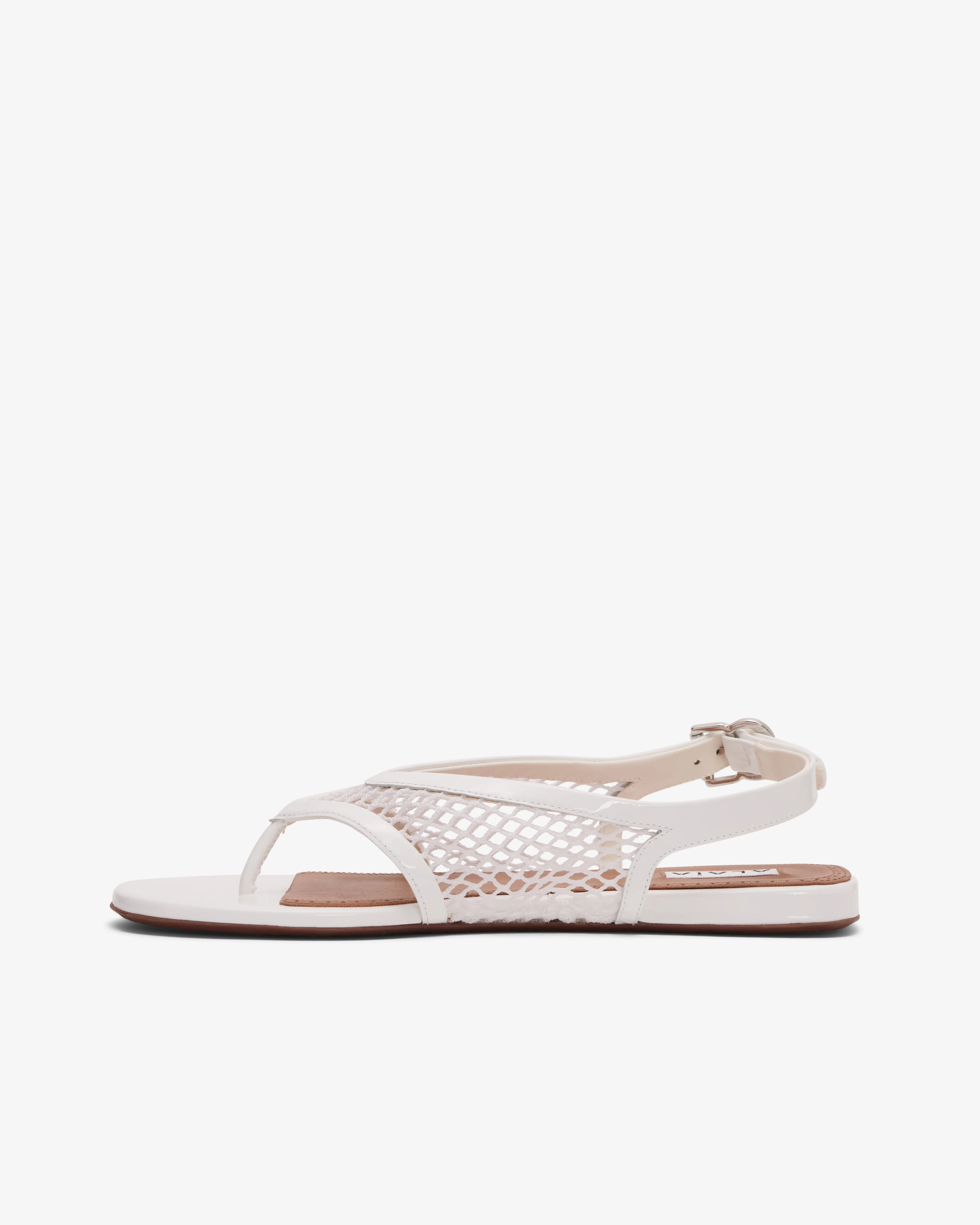 Alaïa - Women's Fishnet Thong Sandals - (Optical White) - Image 2