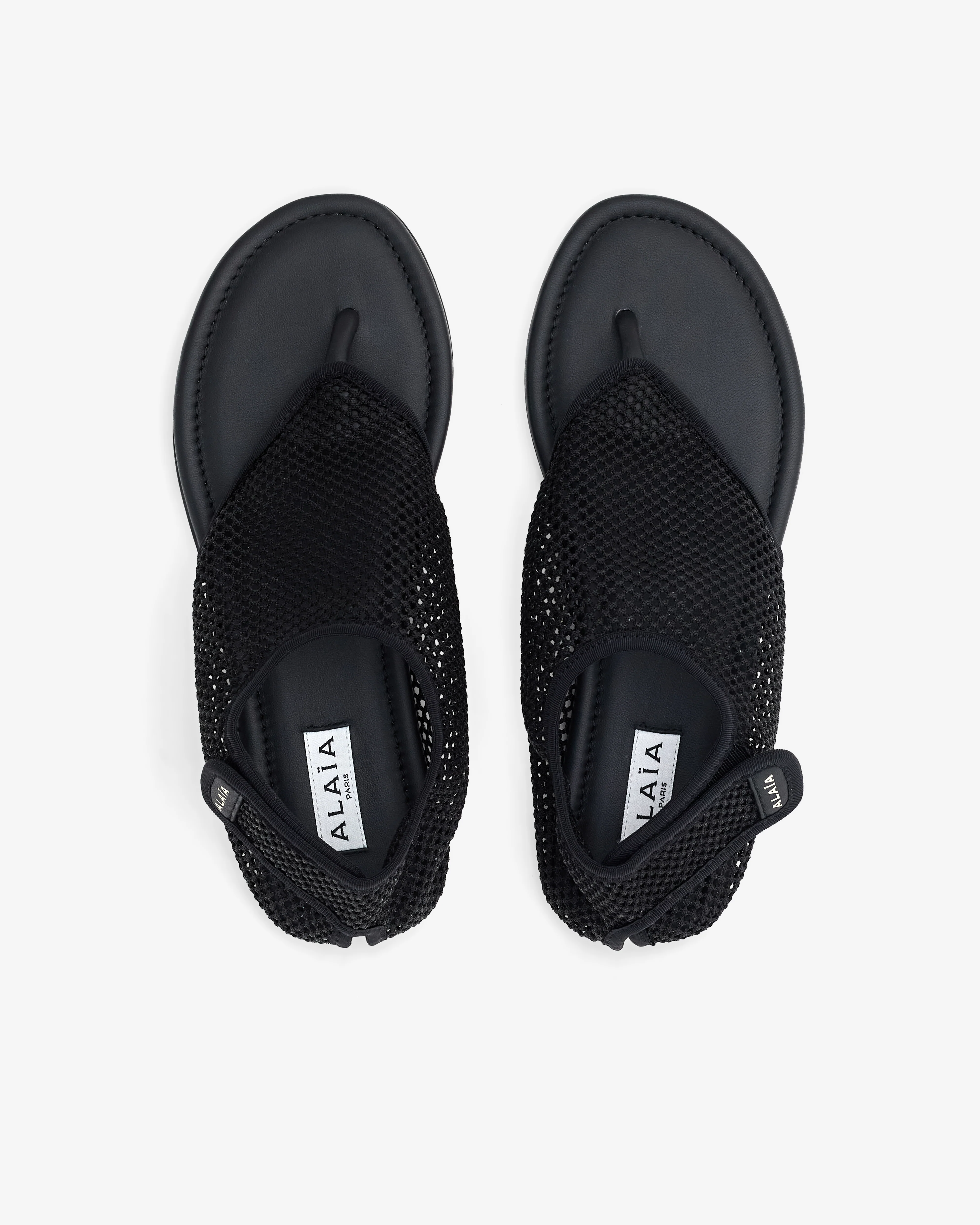 Alaïa - Women’s Fishnet Thong Sandals - (Black) - Image 5