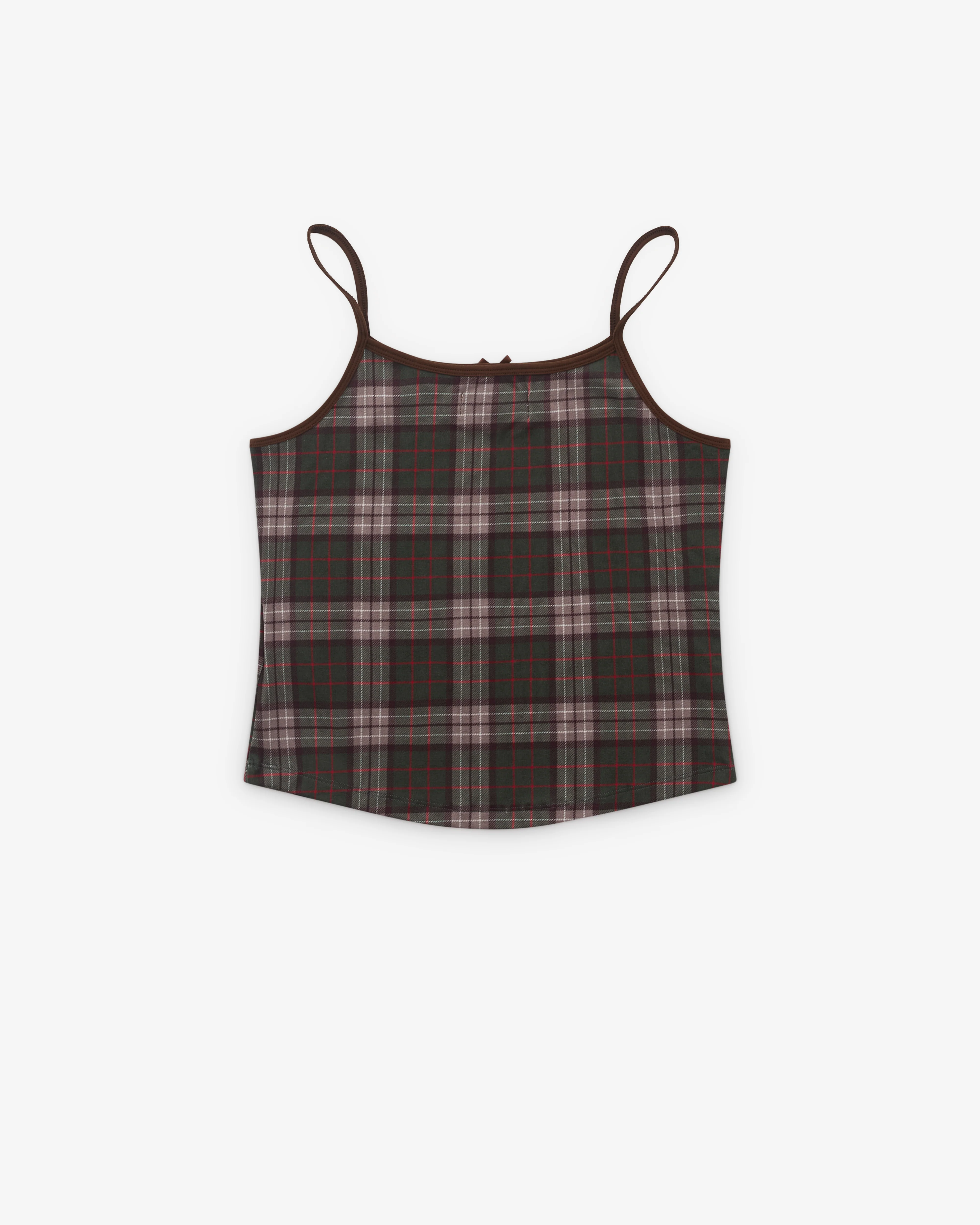 Always Do What You Should Do - Women’s Plaid He@Rt Logo Cami Top - (Brown) - Image 2