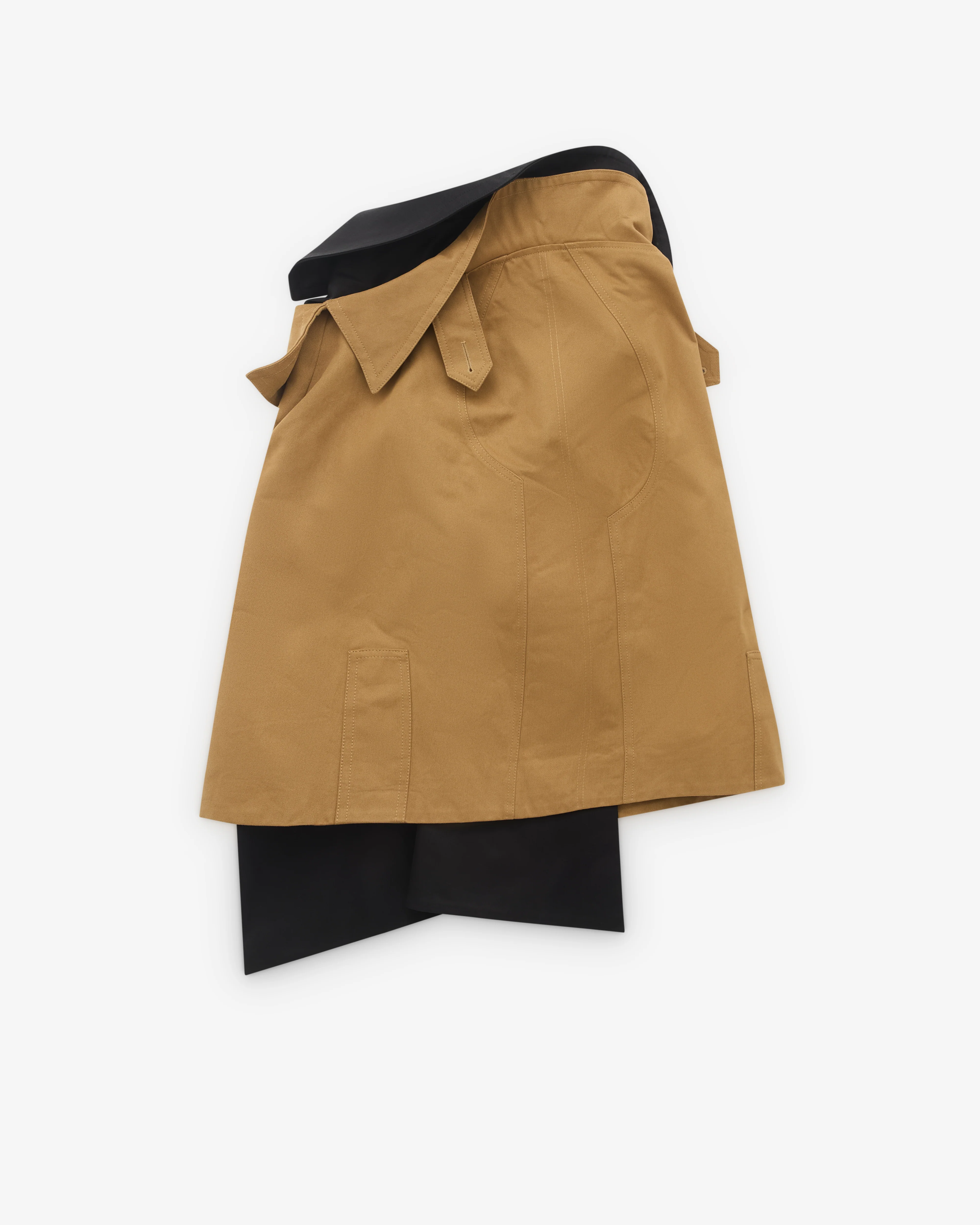 August Barron - Women's Trench Coat Skirt - (Beige/Black) - Image 2