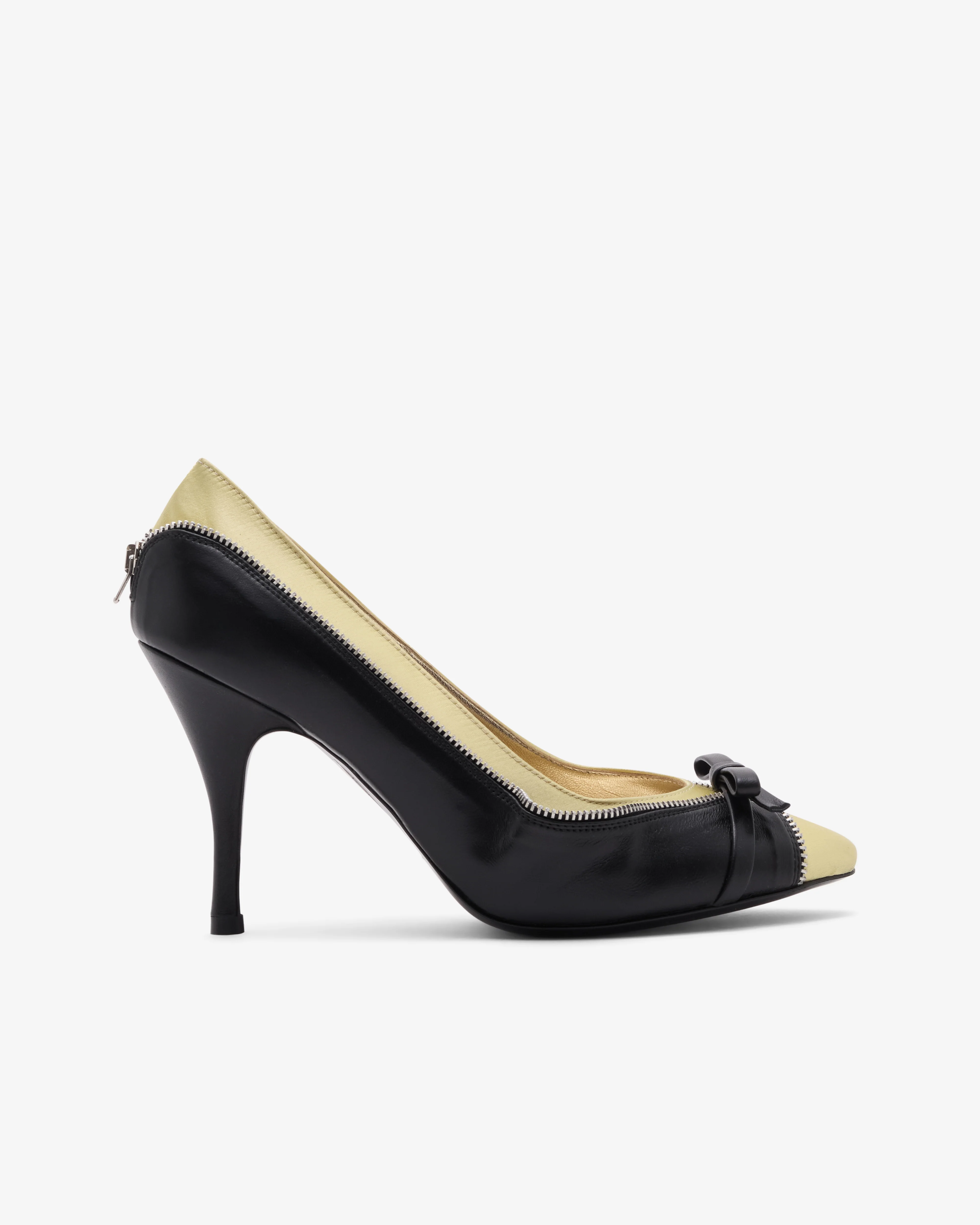 August Barron - Women's Unzipped Pump - (Black/Yellow)