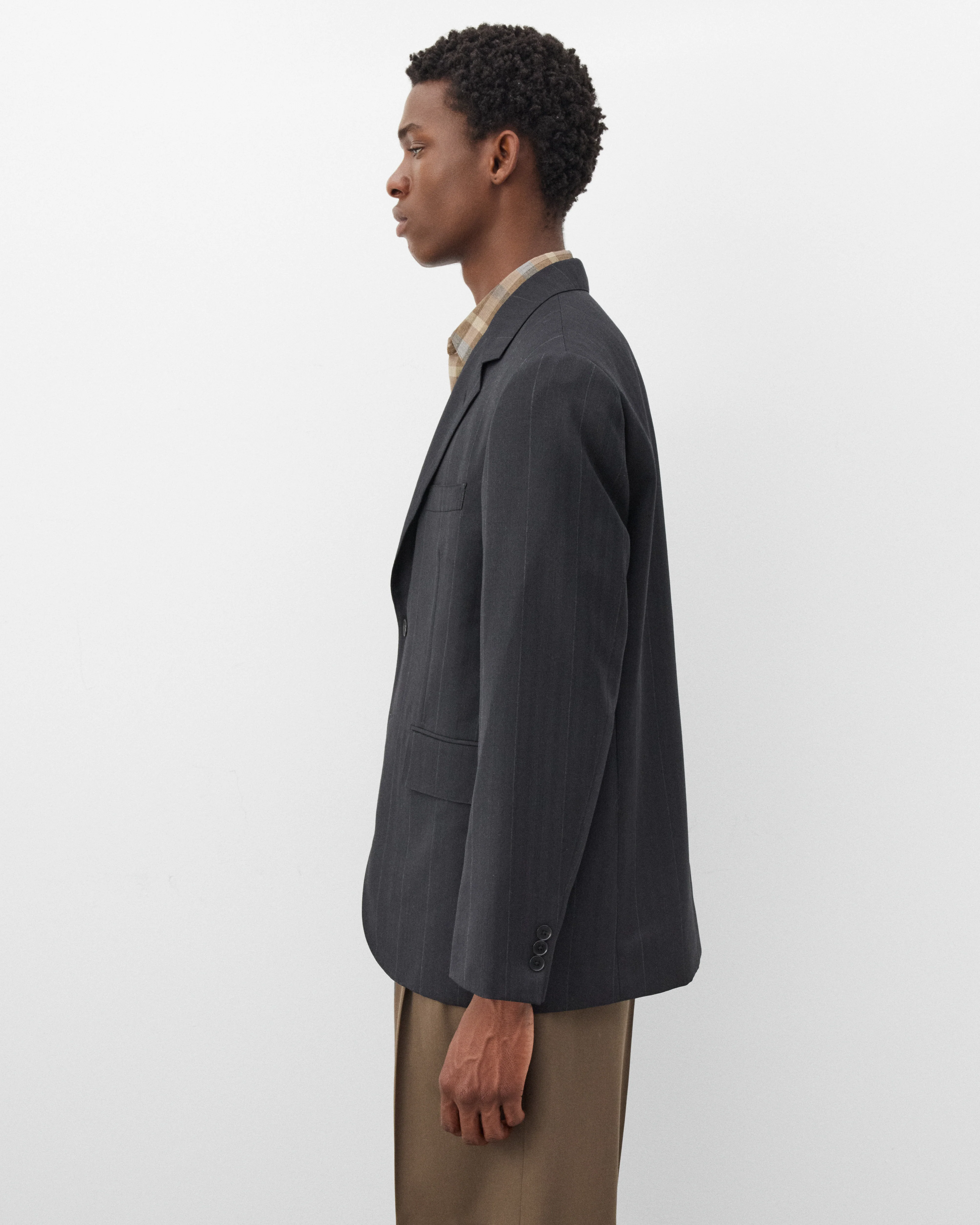 Auralee - Men's Bluefaced Wool Jacket - (Navy) - Image 4