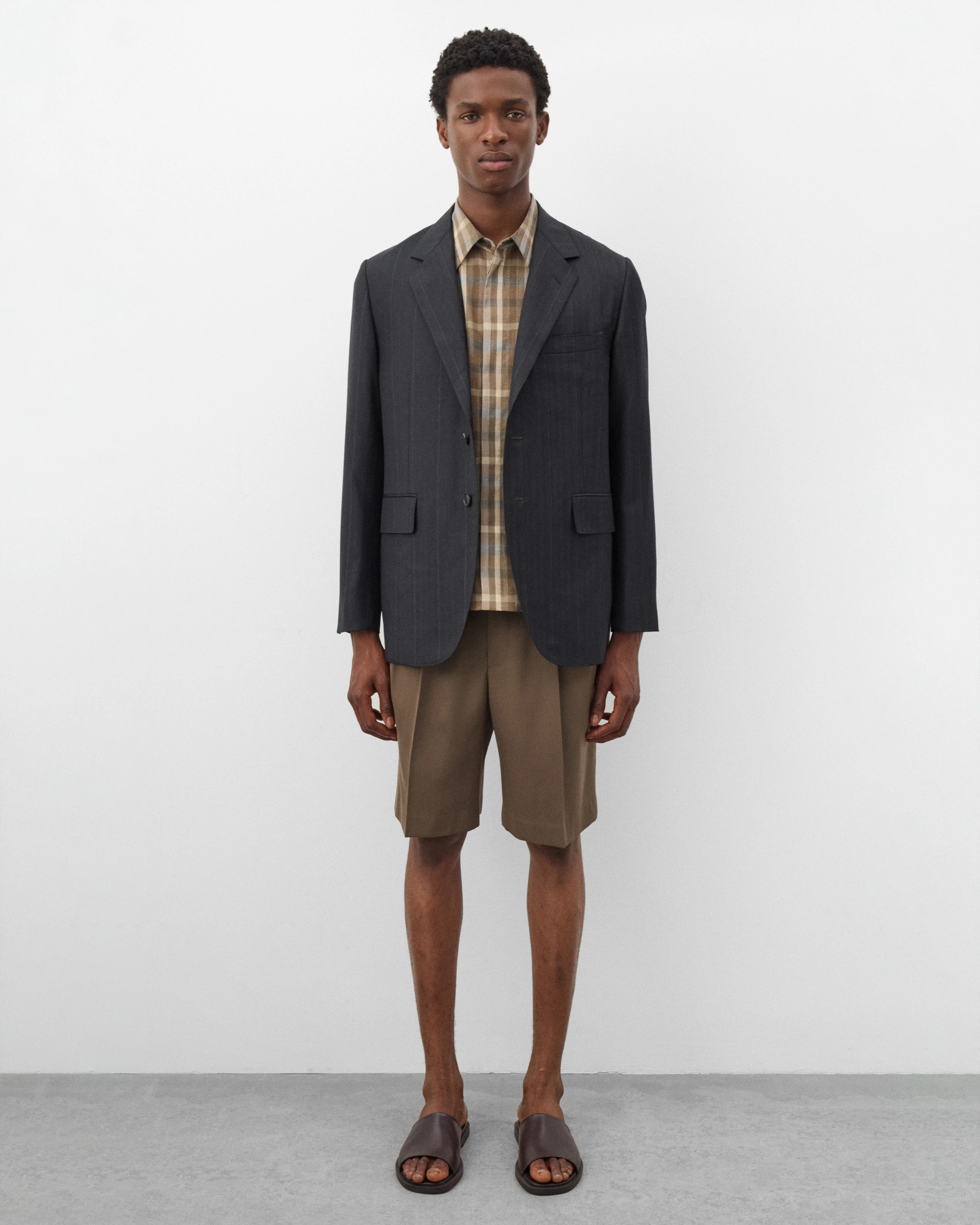Auralee - Men's Bluefaced Wool Jacket - (Navy) - Image 6