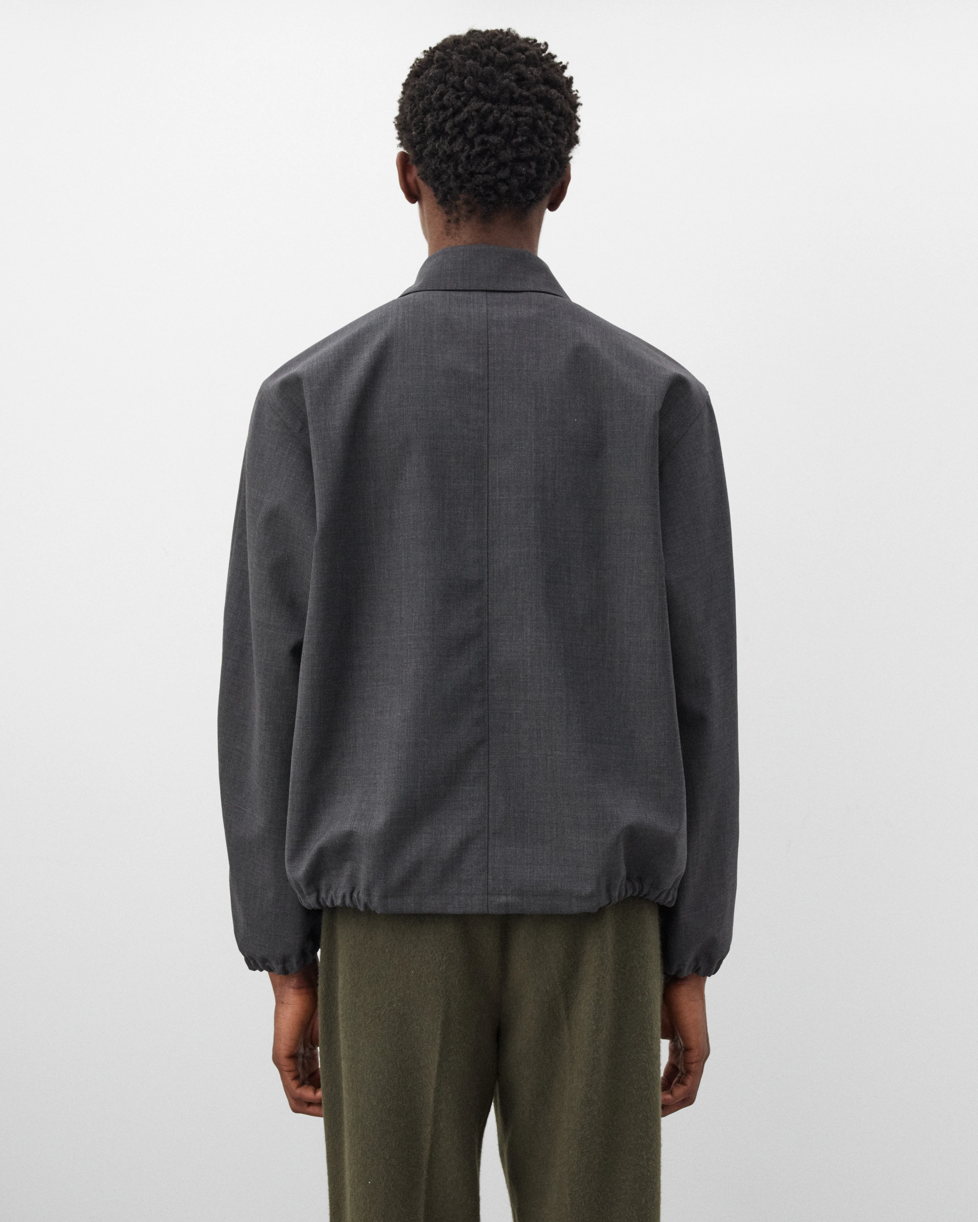 Auralee - Men's Bonded Tropical Wool Zip Blouson - (Top Charcoal) - Image 5