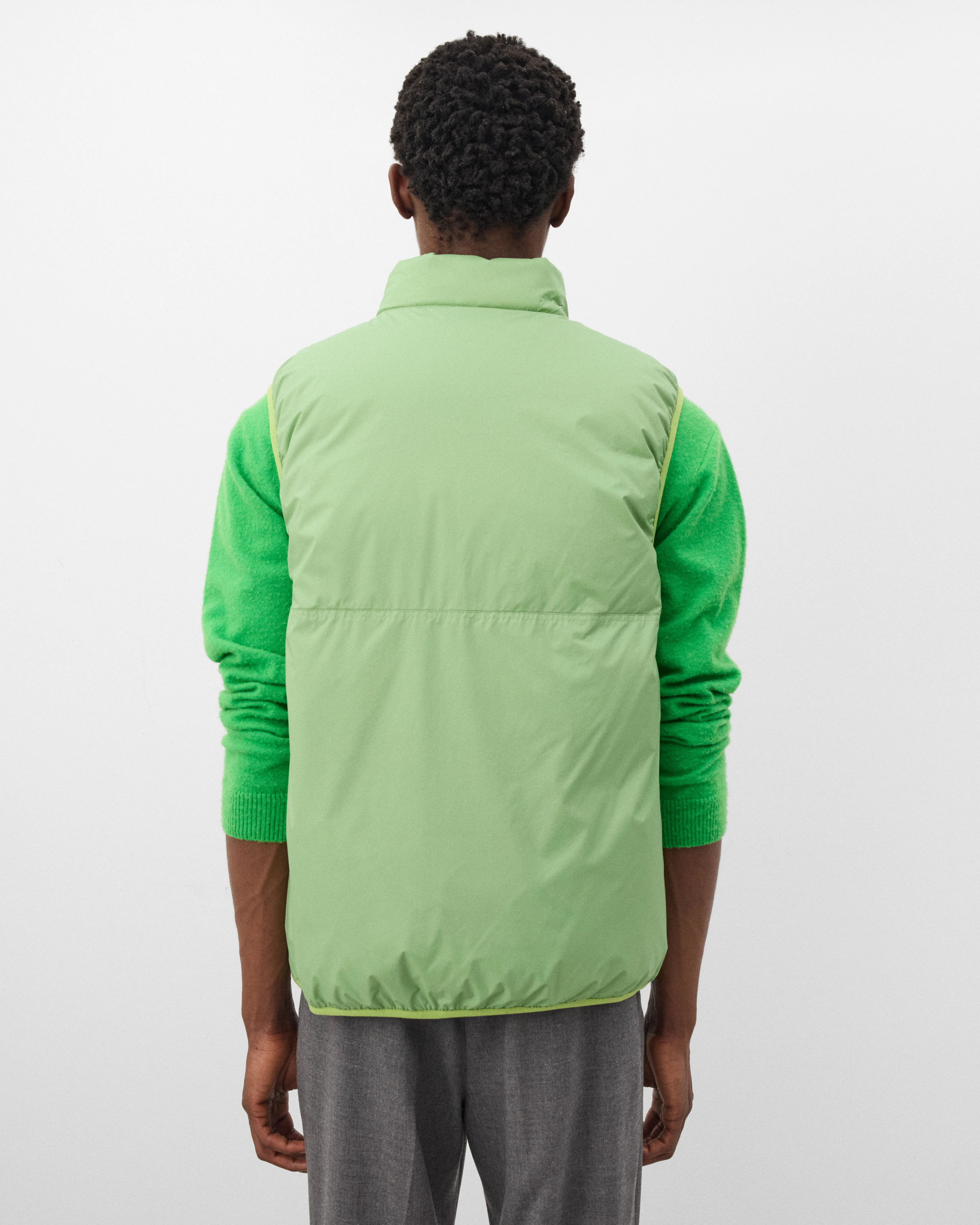 Auralee - Men's Light Nylon Ripstop Down Vest - (Light Green) - Image 5