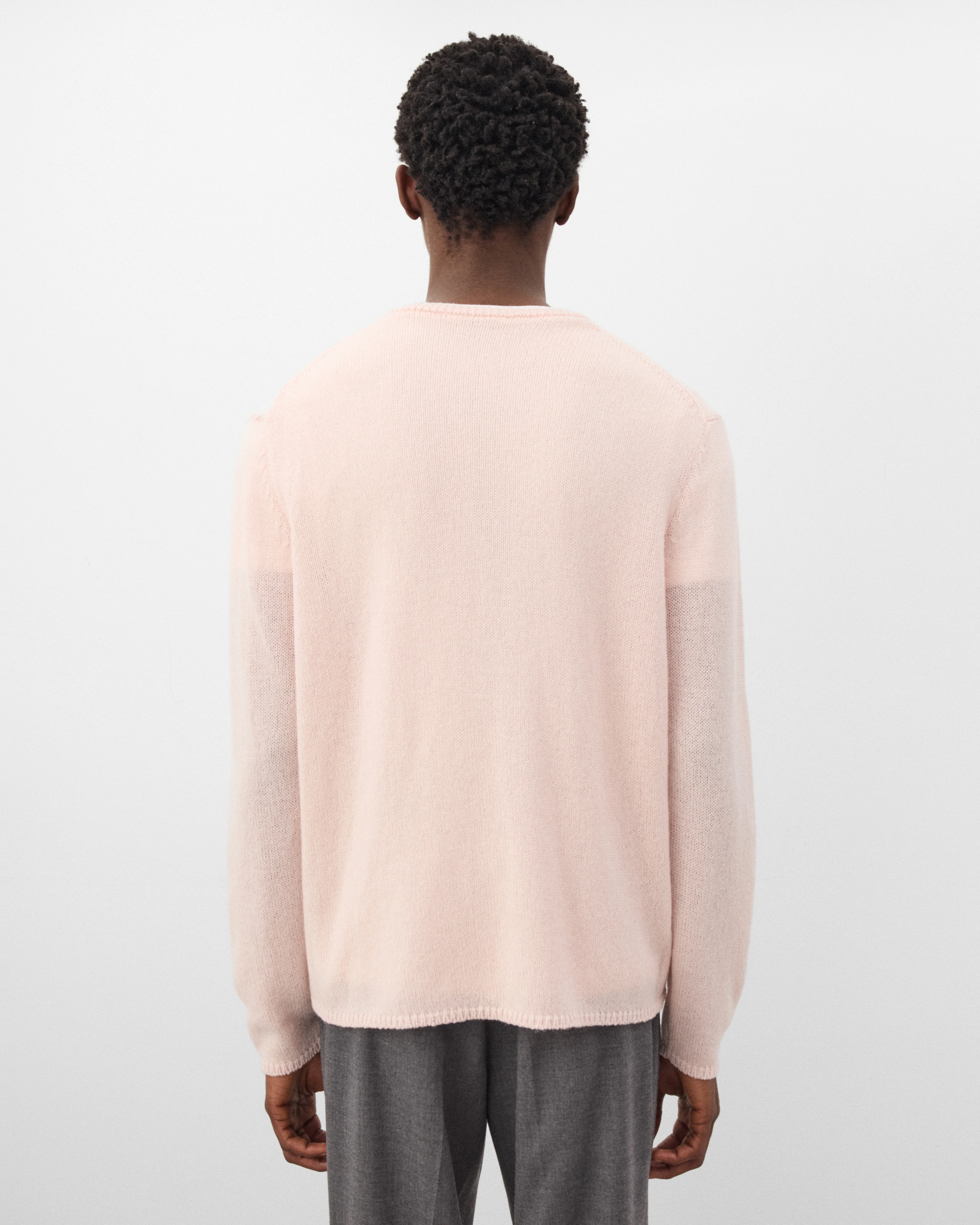 Auralee - Men's Summer Knit V-Neck - (Light Pink) - Image 5