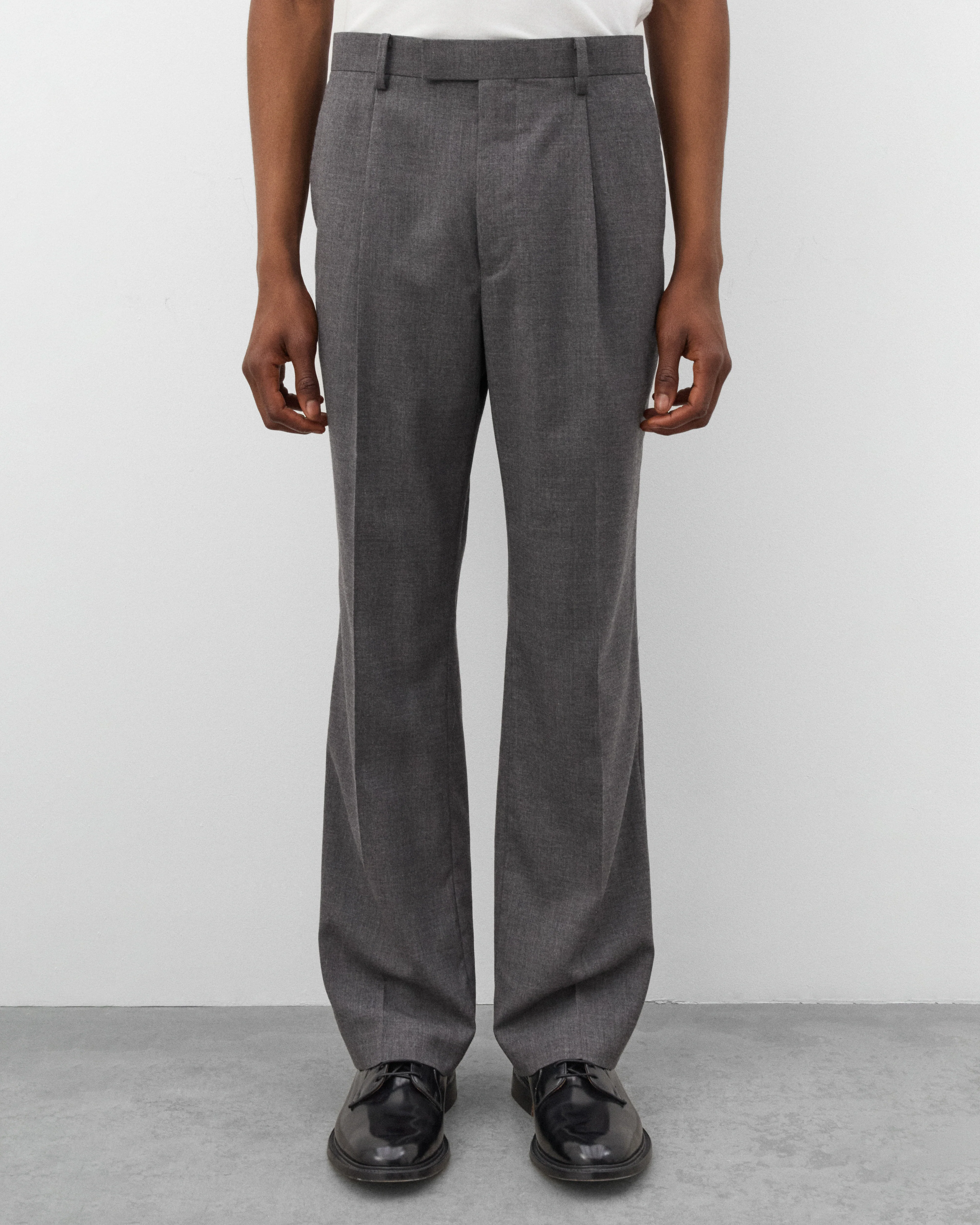 Auralee - Men's Summer Twist Cashmere Trousers - (Charcoal) - Image 3