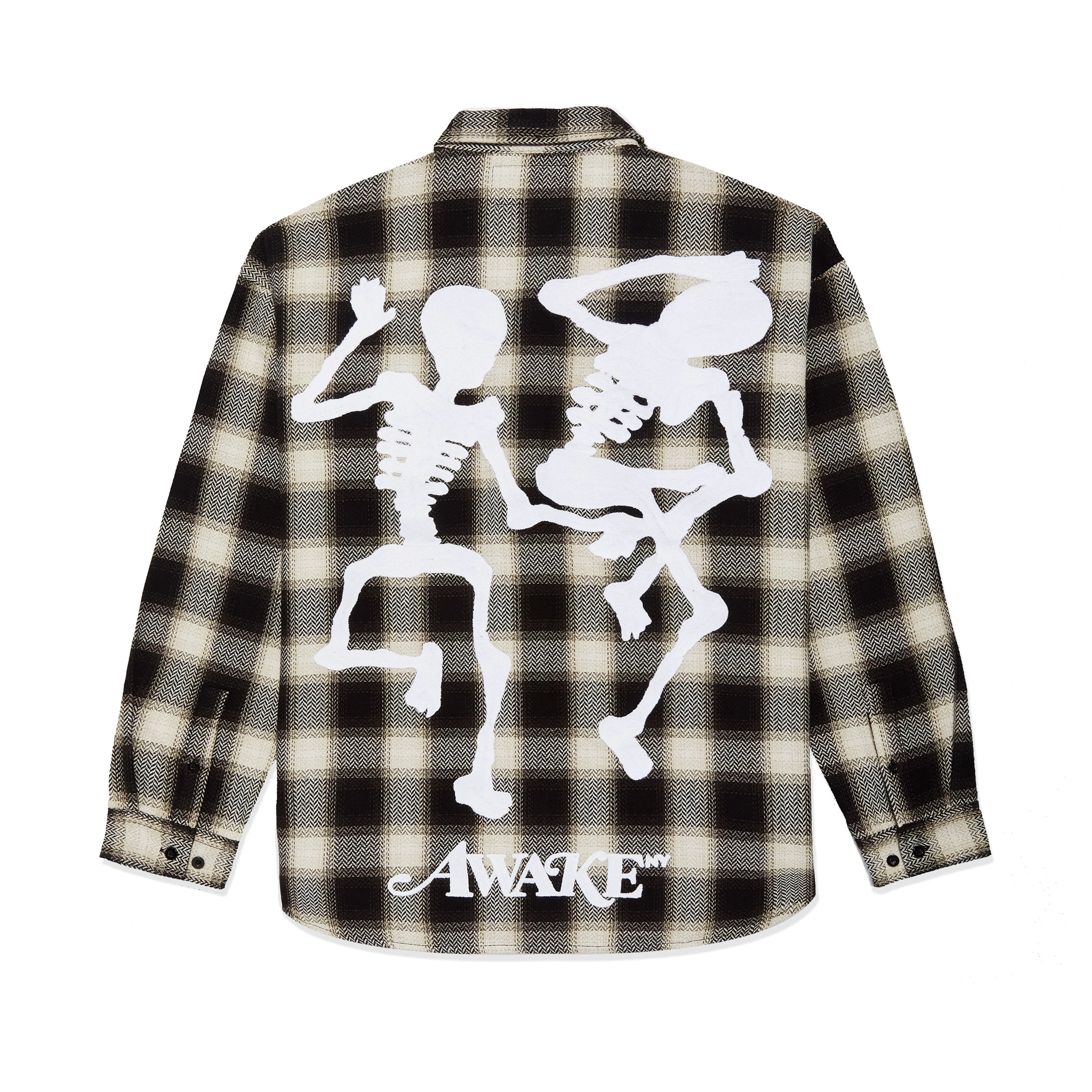 Awake NY - End and Beginning Embroidered Flannel - (Cream/Black) - Image 2