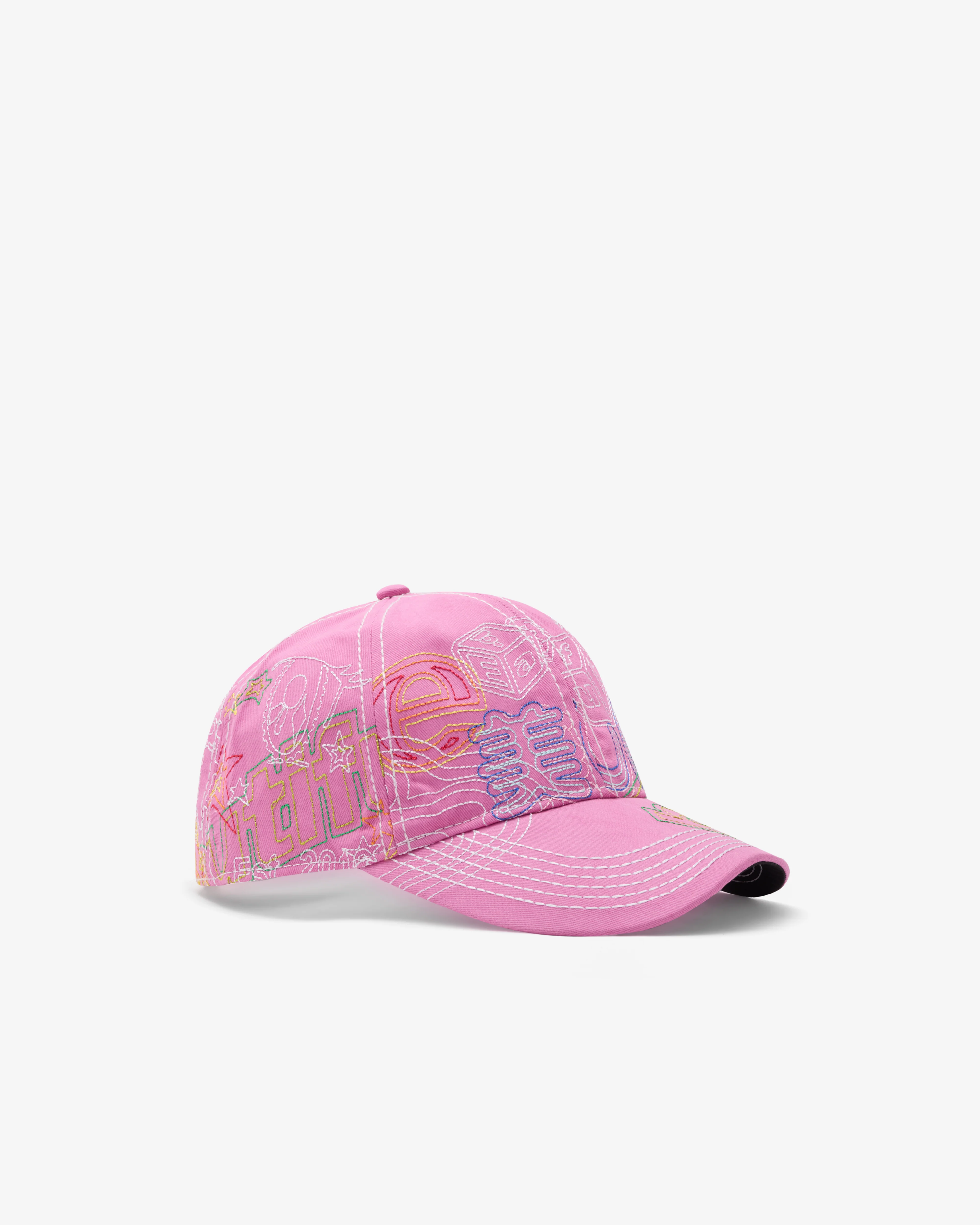 B.Eautiful - Men's Stitch Mania 6 Panel Hat - (Off-Pink/Multi) - Image 2