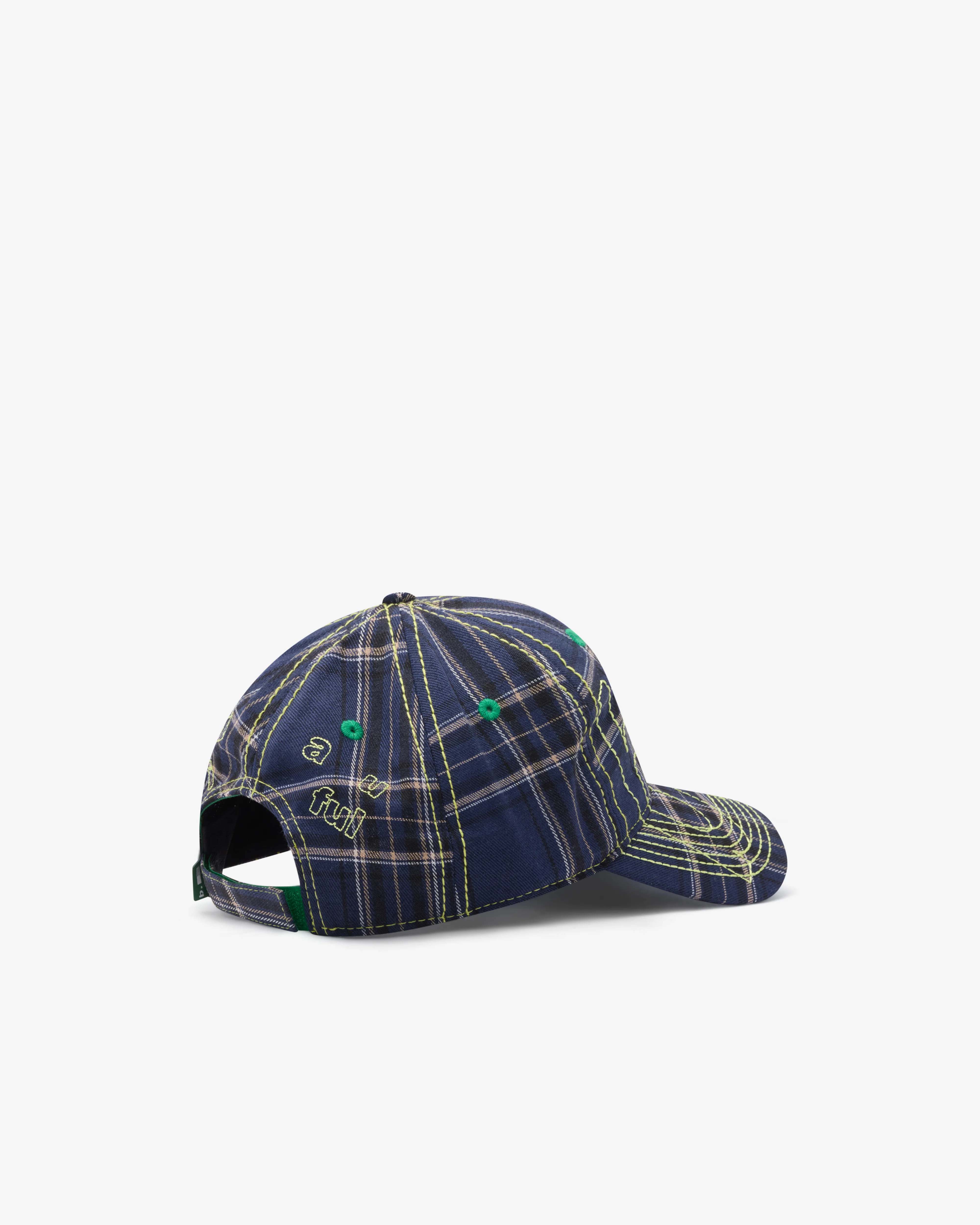 B.Eautiful - Men's Vapor 6 Panel Hat - (Navy Plaid) - Image 3