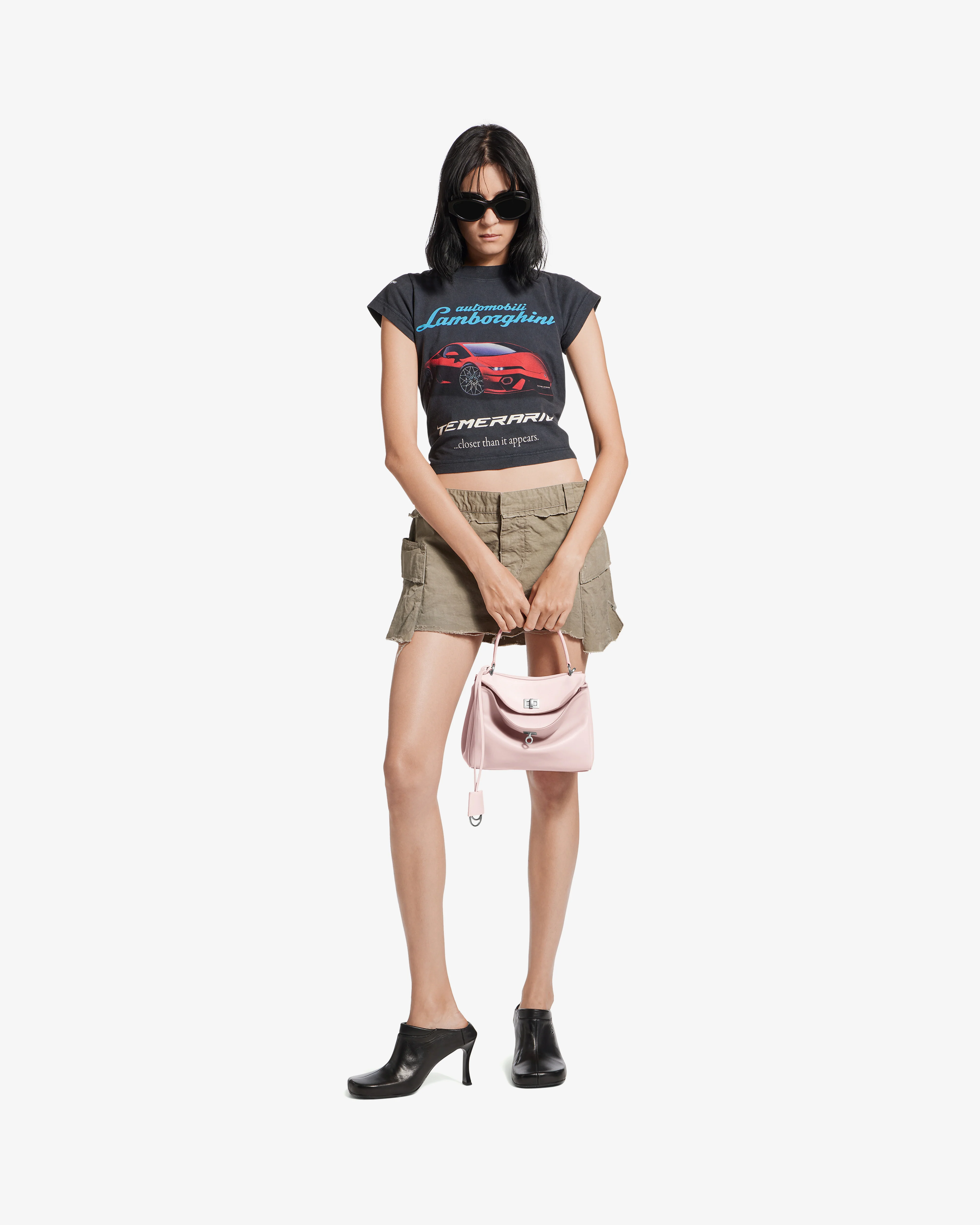 Balenciaga - Women's Mini Rodeo Handbag - (Smooth Pink) - Image 8
