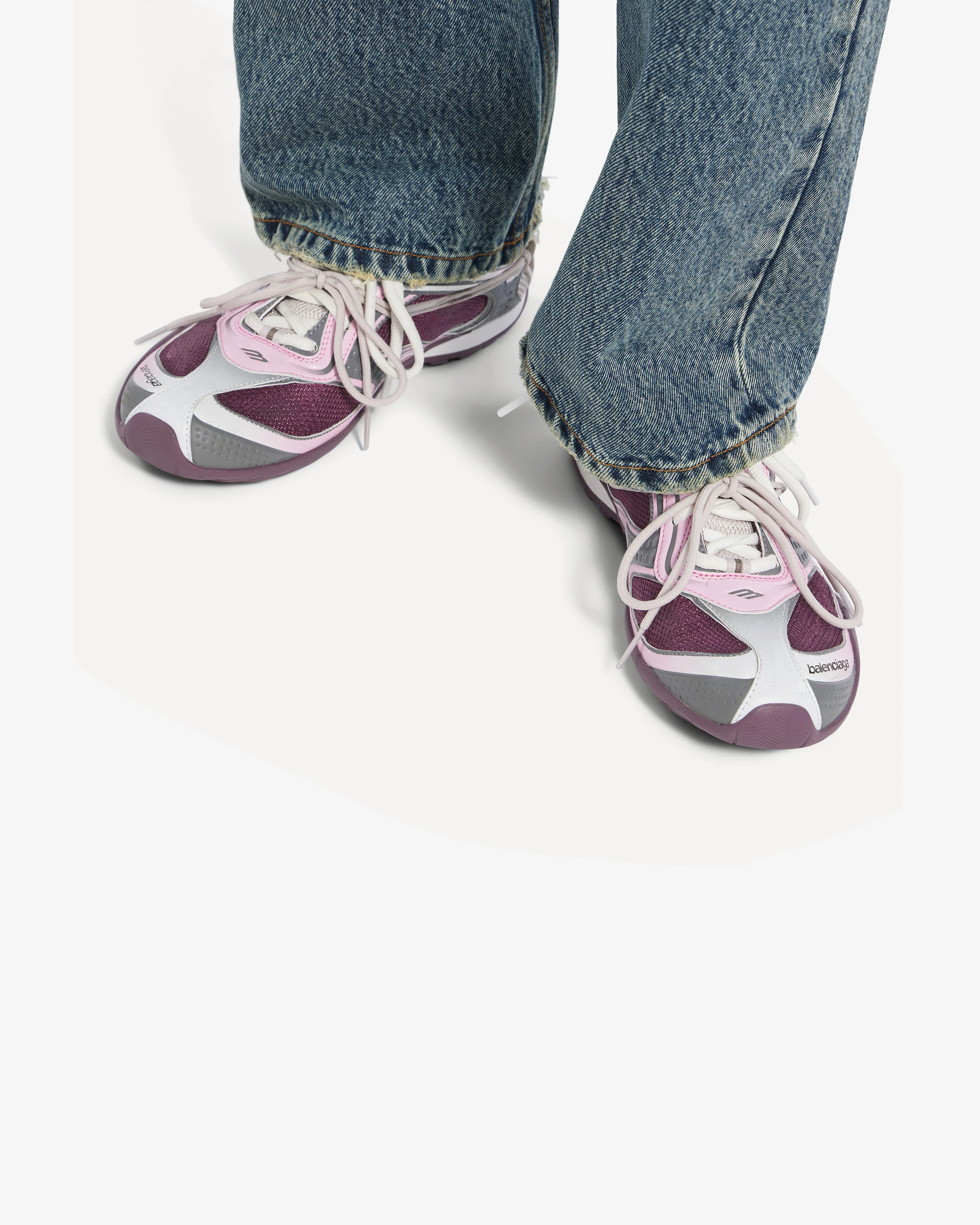 Balenciaga - Women's Radar Gradient Line Trainers - (Purple/Grey) - Image 3