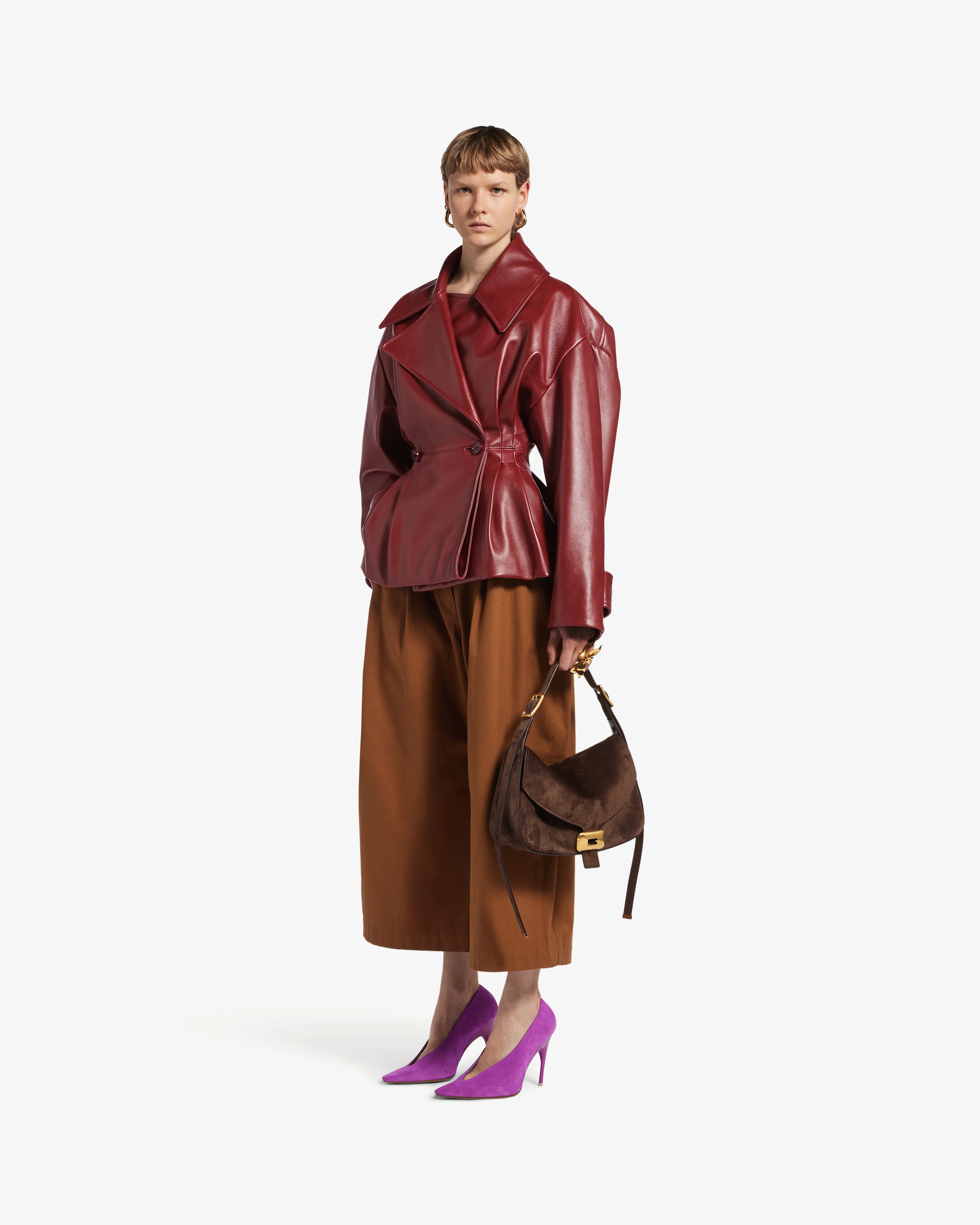 Balenciaga - Women's Short Trench - (Burgundy) - Image 2