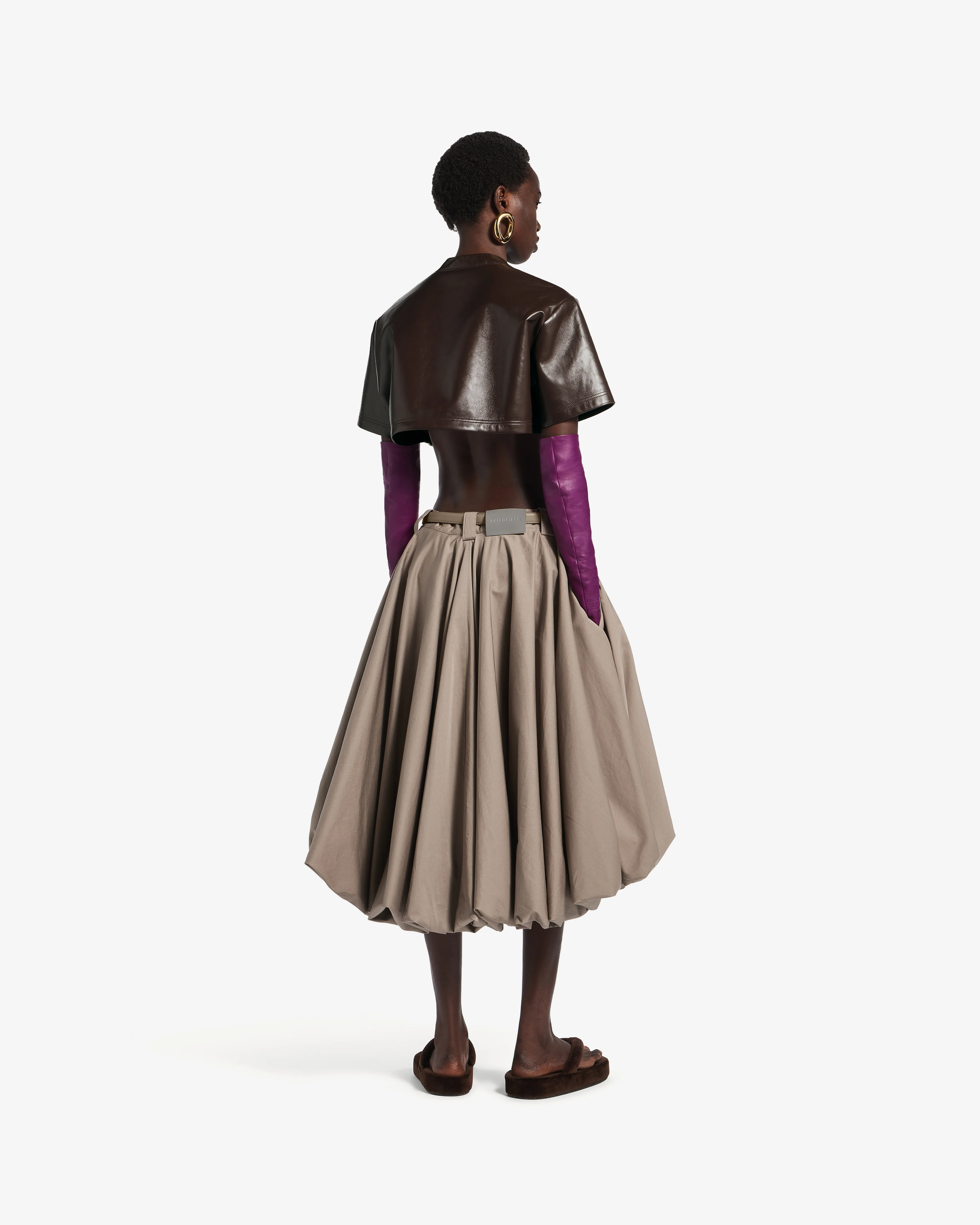 Balenciaga  - Women's Super Cropped Top - (Brown) - Image 3
