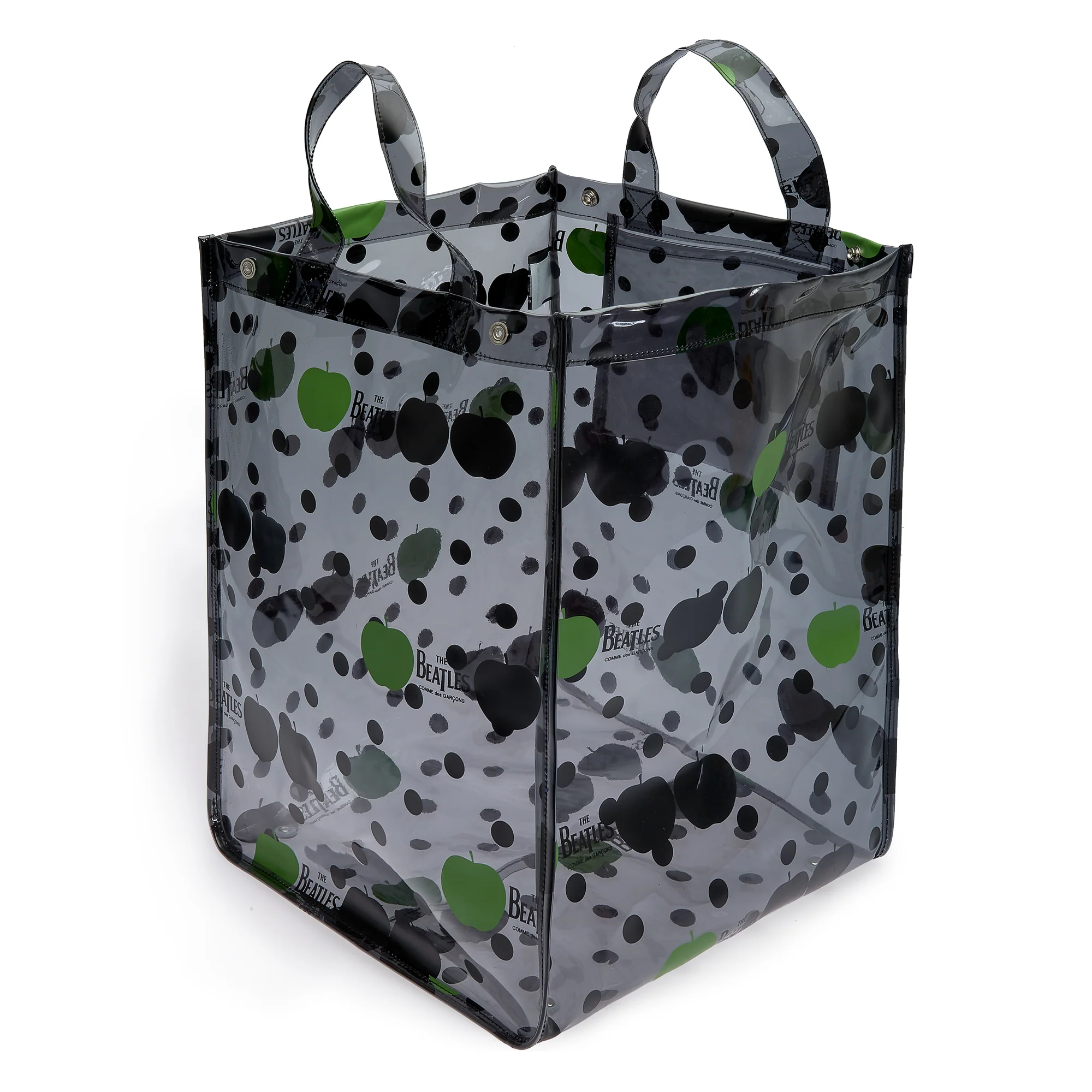 CDG Beatles - Big PVC Apple & Dot Tote - (VB-K201 Black) - Image 2