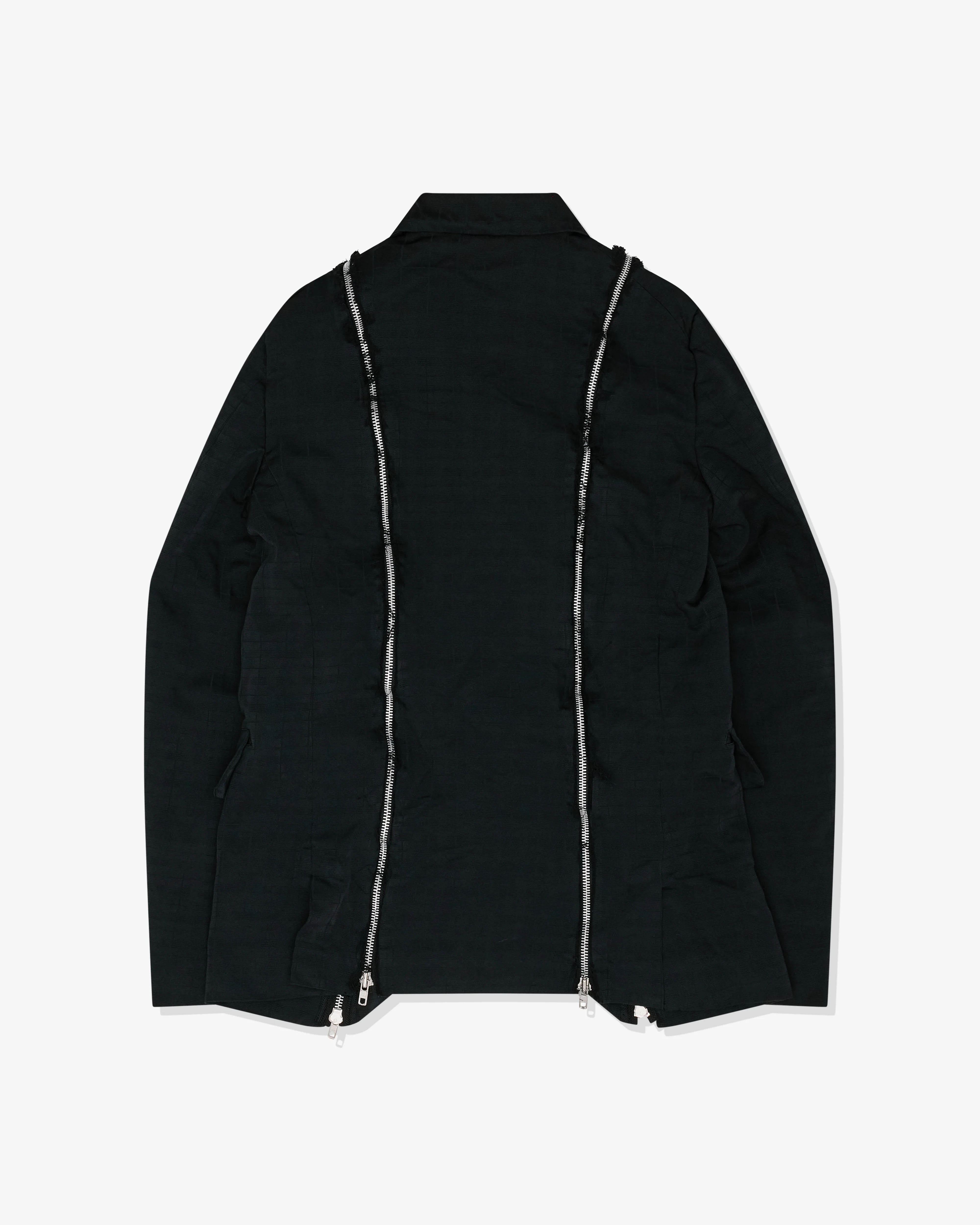 Black Comme des Garçons - Unisex Check Zip Jacket - (Black) - Image 2