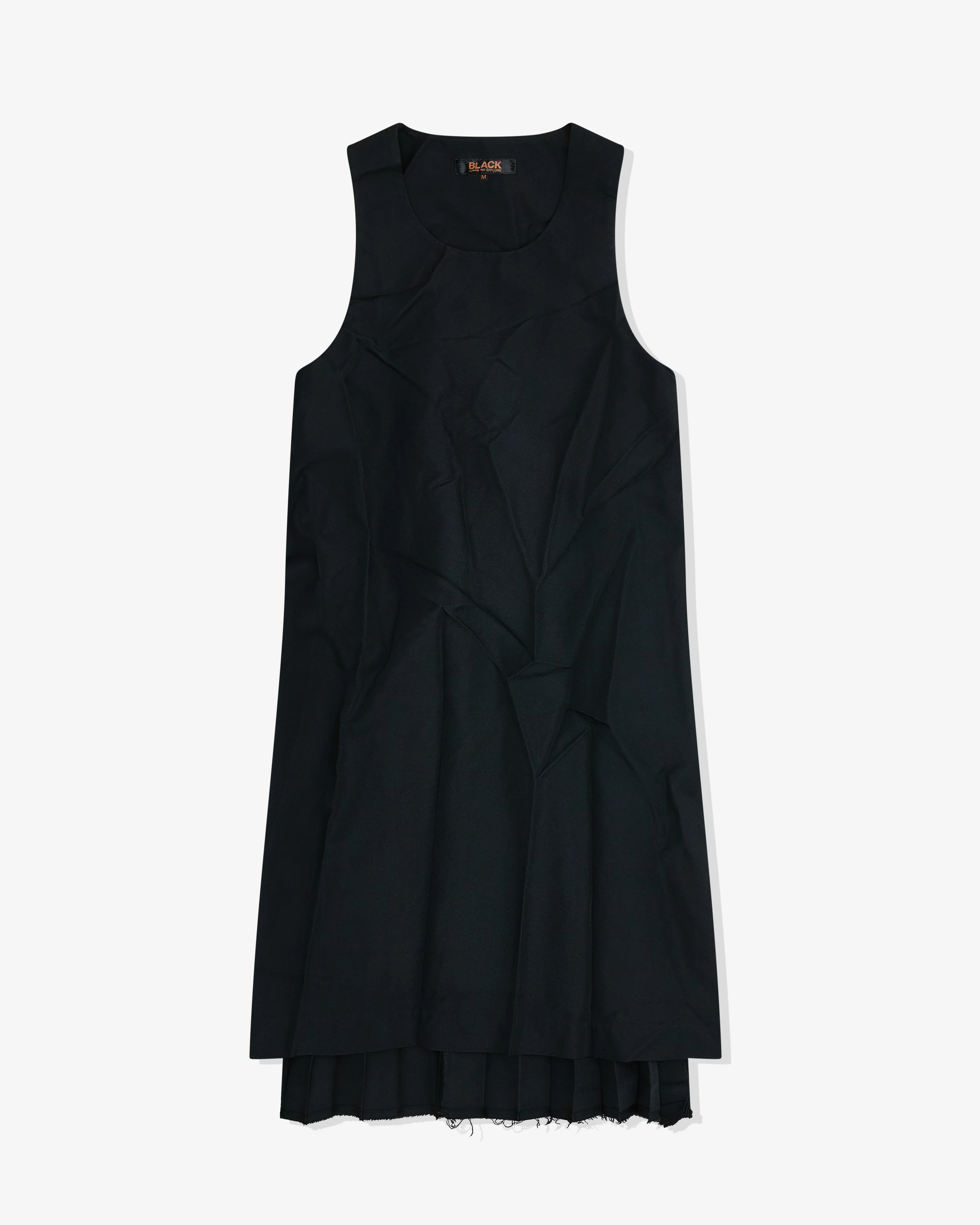 Black Comme des Garçons - Unisex Pleated Sleeveless Dress - (Black)