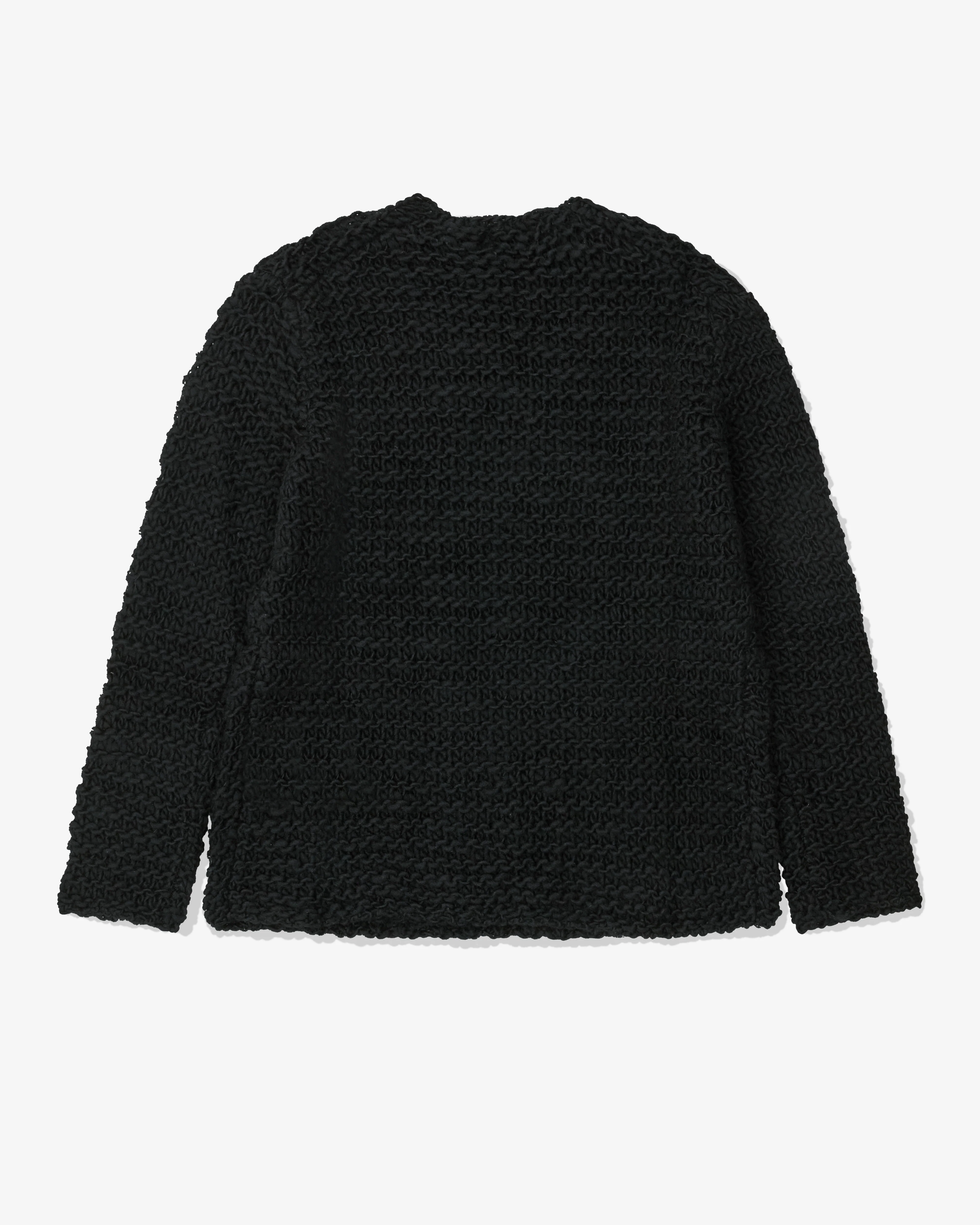 Black Comme des Garçons - Wool Garter Stitch Sweater - (Black) - Image 2