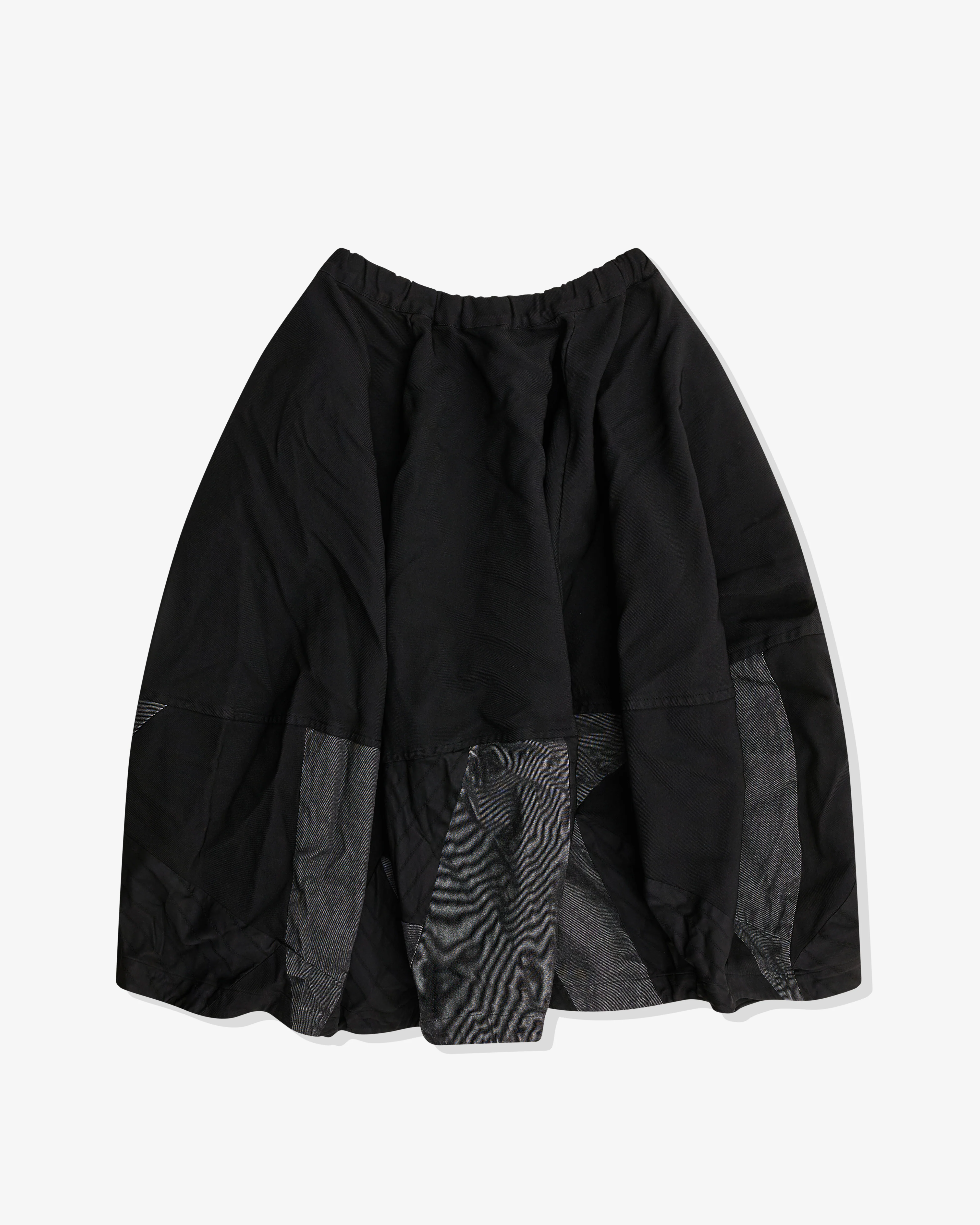 Black Comme des Garçons - Multi Fabric Patchwork Skirt - (Black) - Image 2