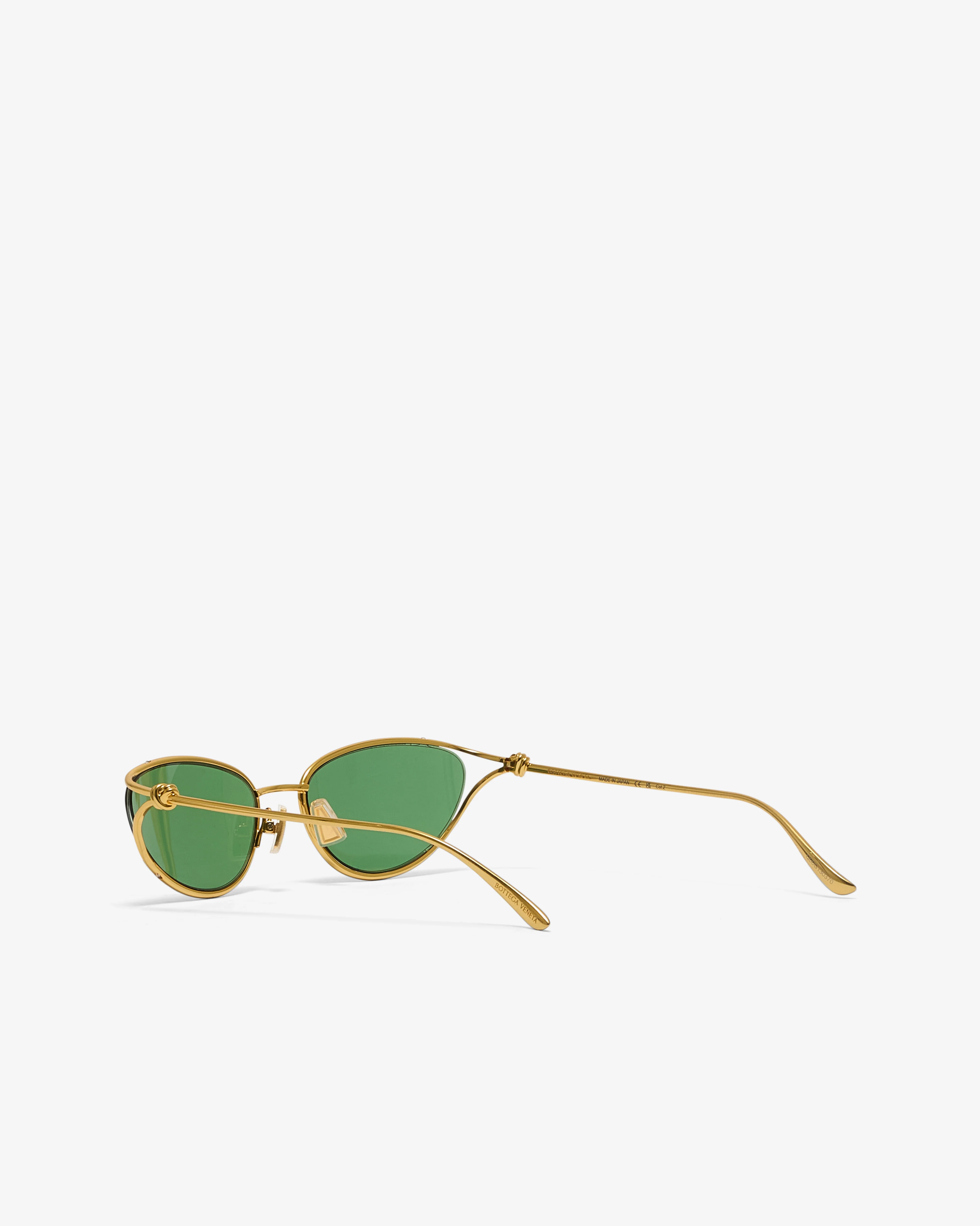 Bottega Veneta - Women's Knot Cat Eye Sunglasses - (Gold/Green) - Image 3