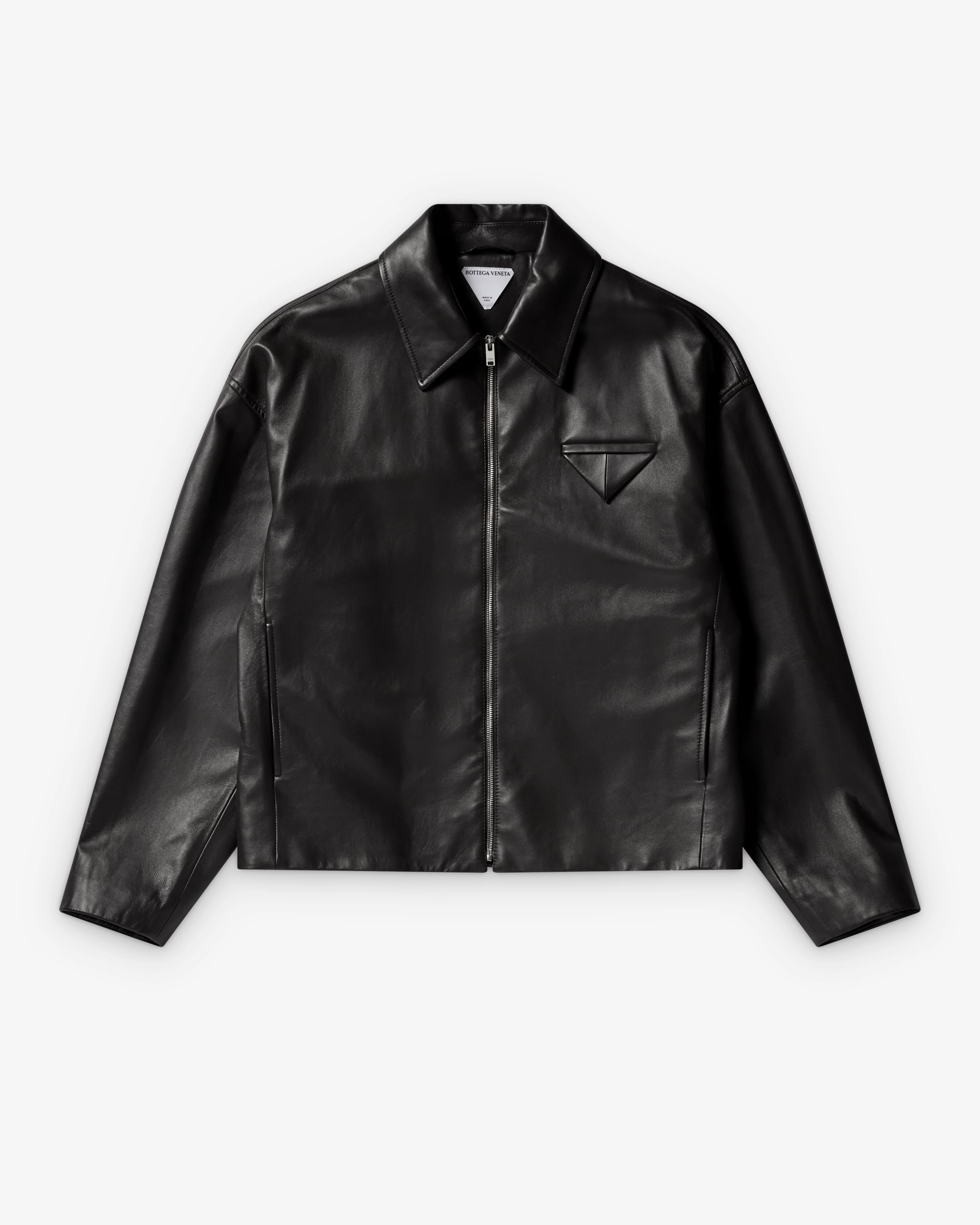 Bottega Veneta - Men's Shiny Leather Blouson - (Fondant)