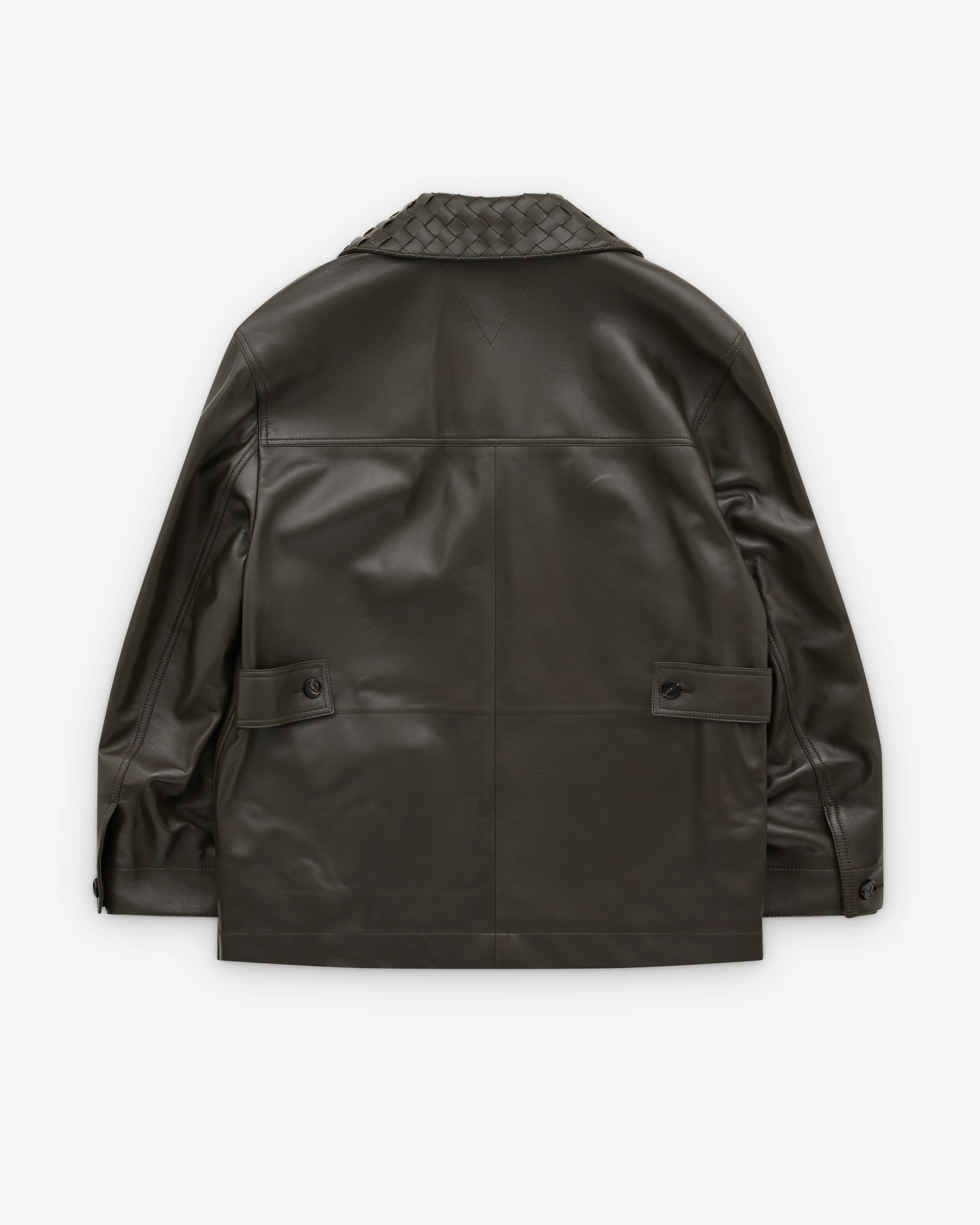 Bottega Veneta - Men's Shiny Leather Jacket - (Deep Moss) - Image 2