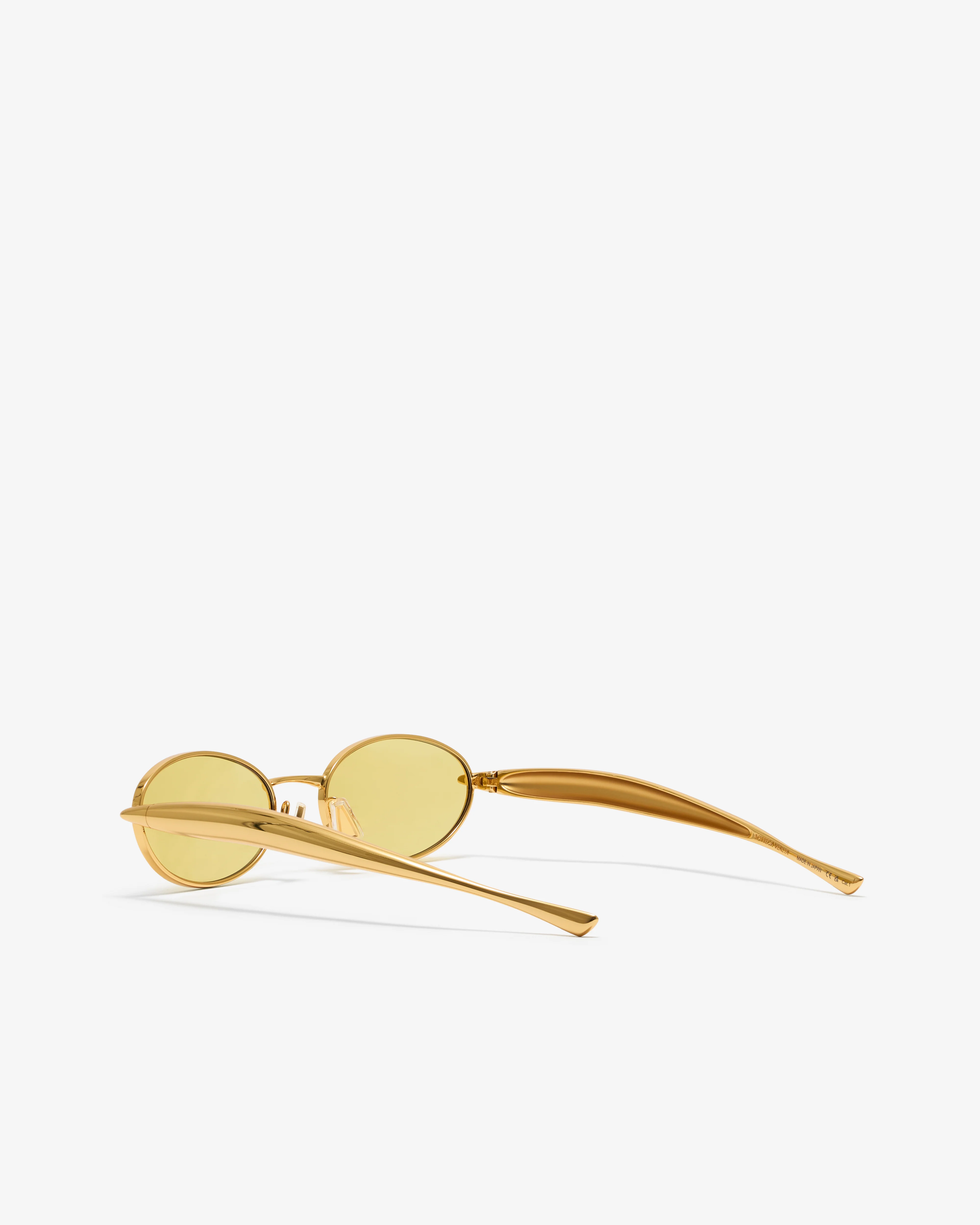 Bottega Veneta - Sardine Oval Sunglasses - (Gold) - Image 3