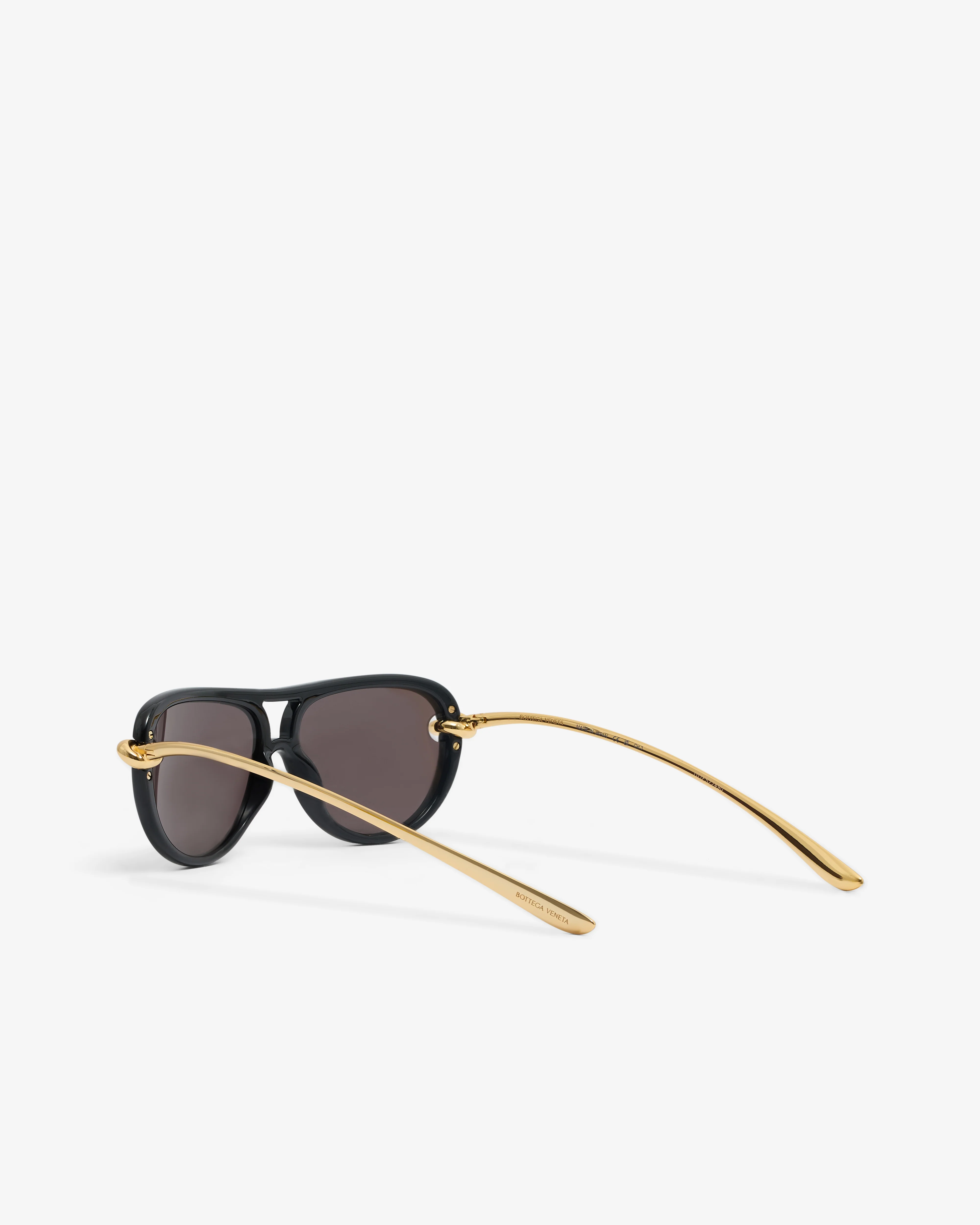 Bottega Veneta - Knot Aviator Sunglasses - (Black/Grey) - Image 3