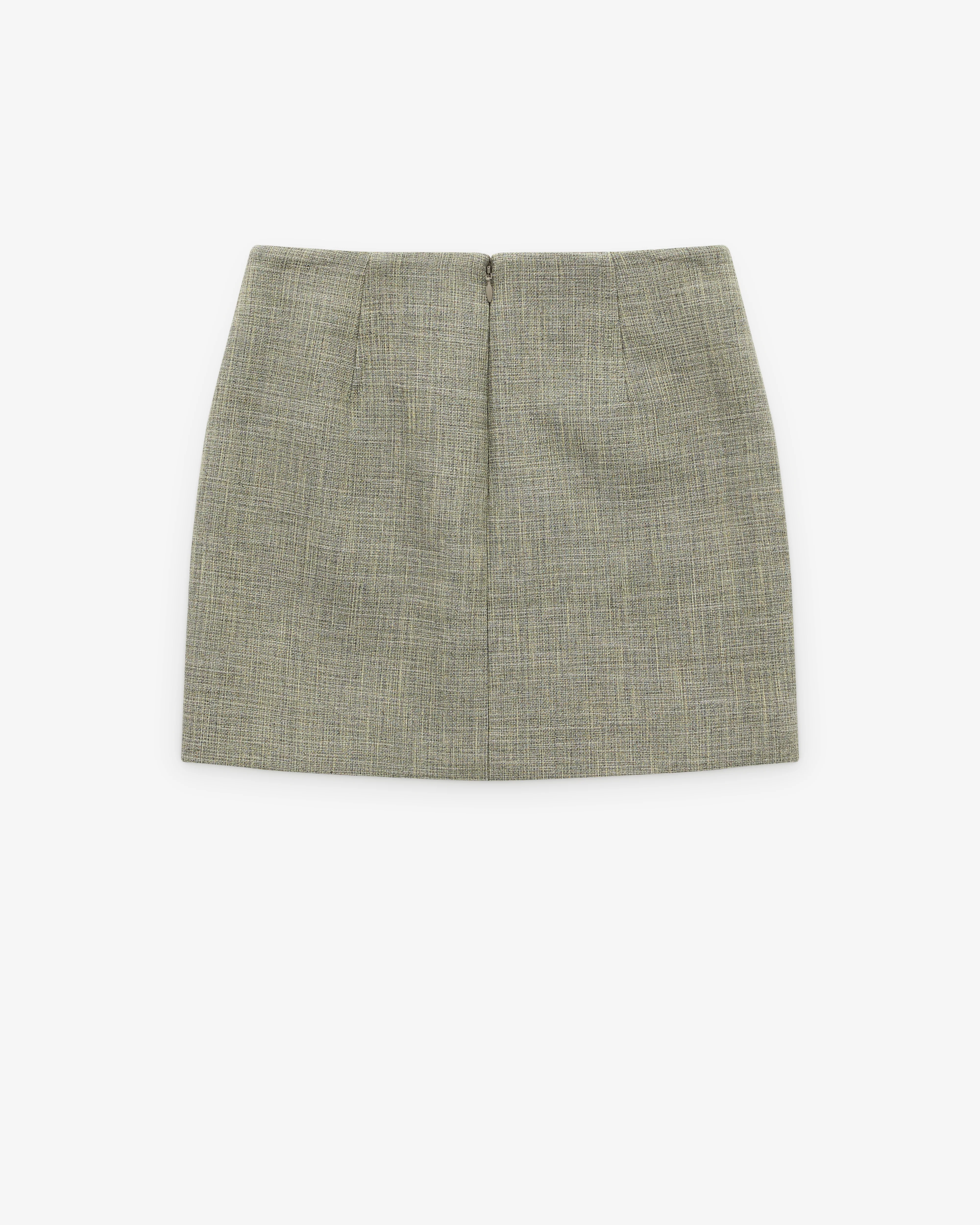 Bottega Veneta - Women's Cotton and Viscose Melange Skirt - (Green/Fennel/White) - Image 2