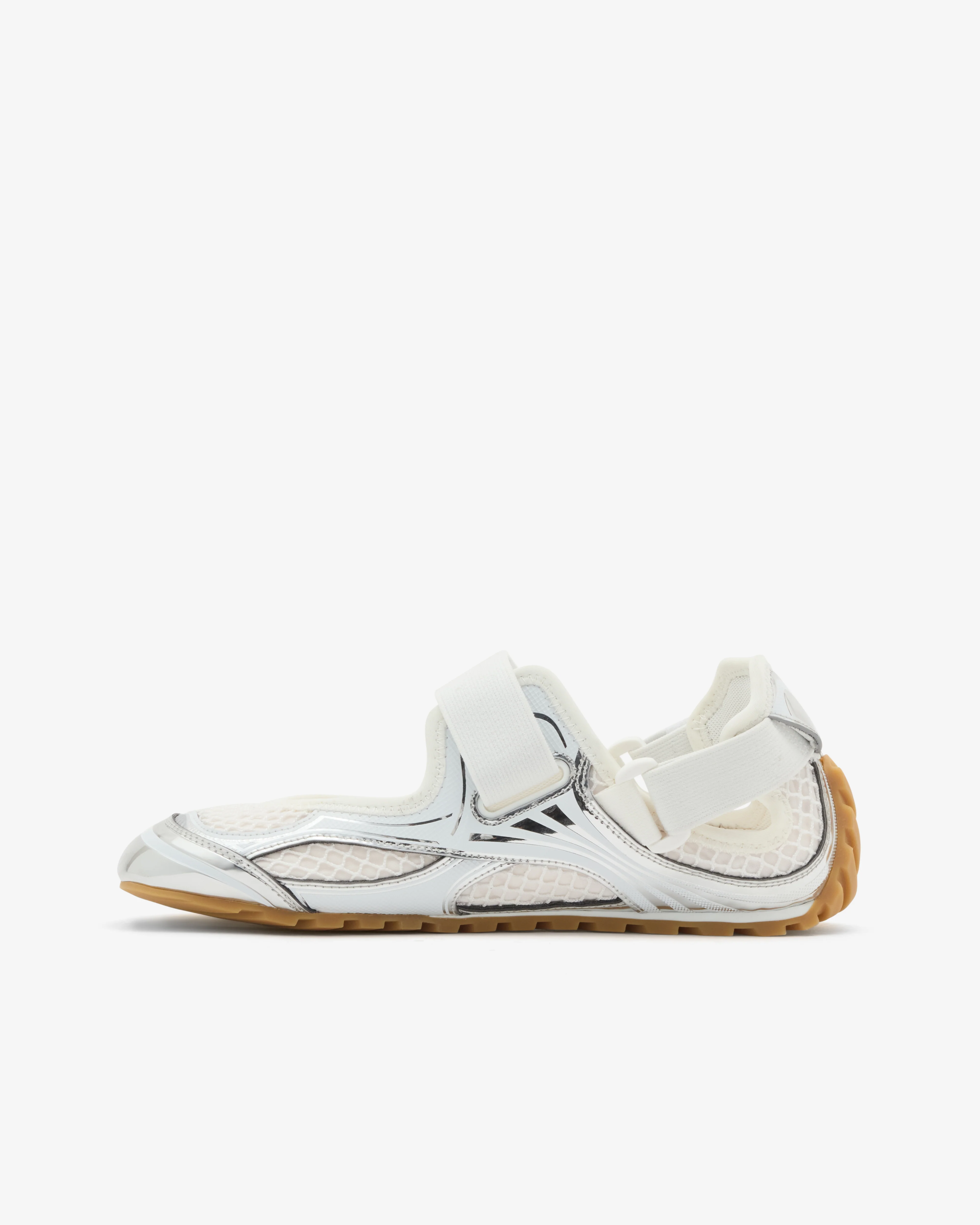 Bottega Veneta - Women's Orbit Flash Mary-Jane Sneaker - (Silver/White/Optic White) - Image 2