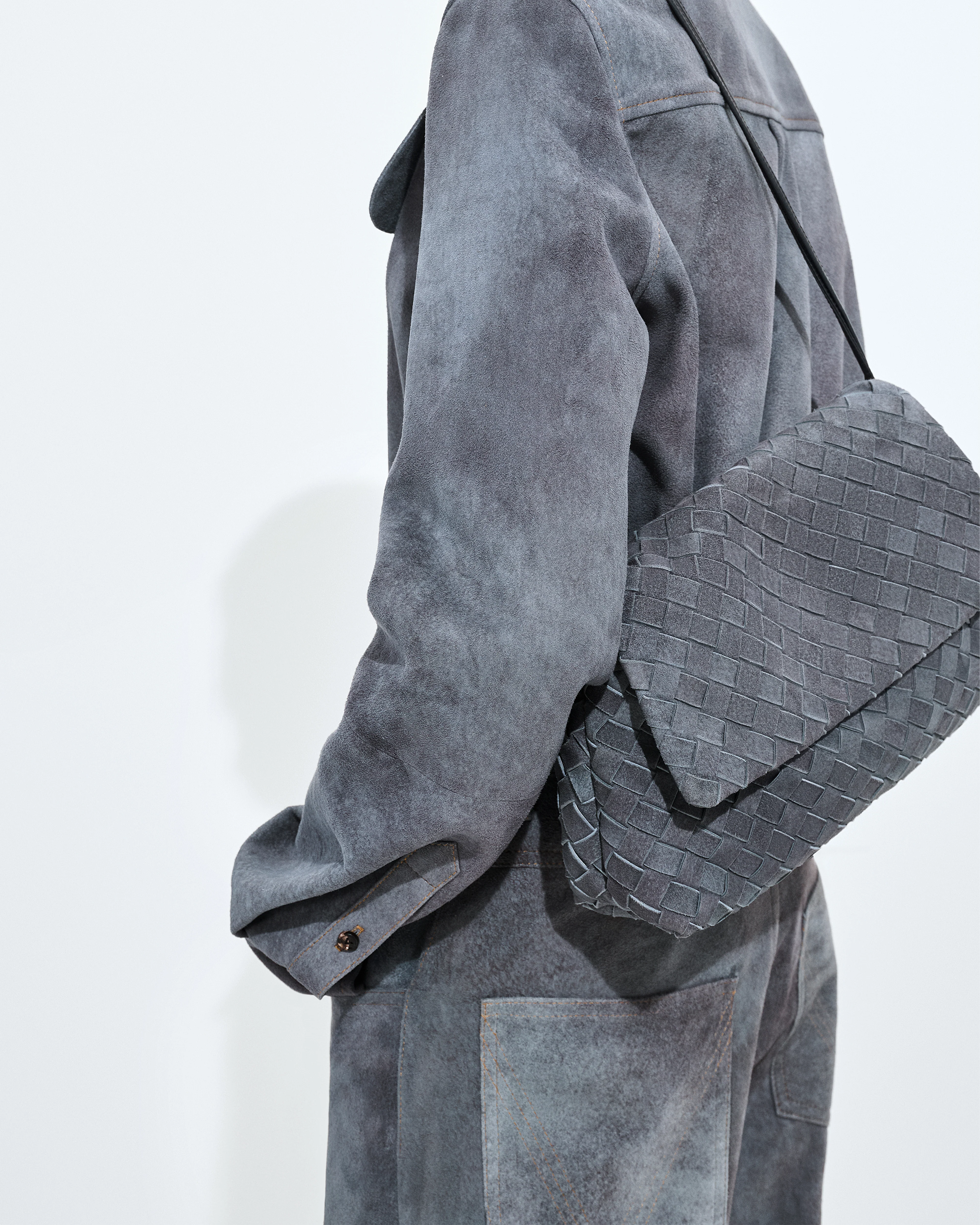 Bottega Veneta  - Women's Giorno Bag - (Cloudy Indigo/Gravel) - Image 2