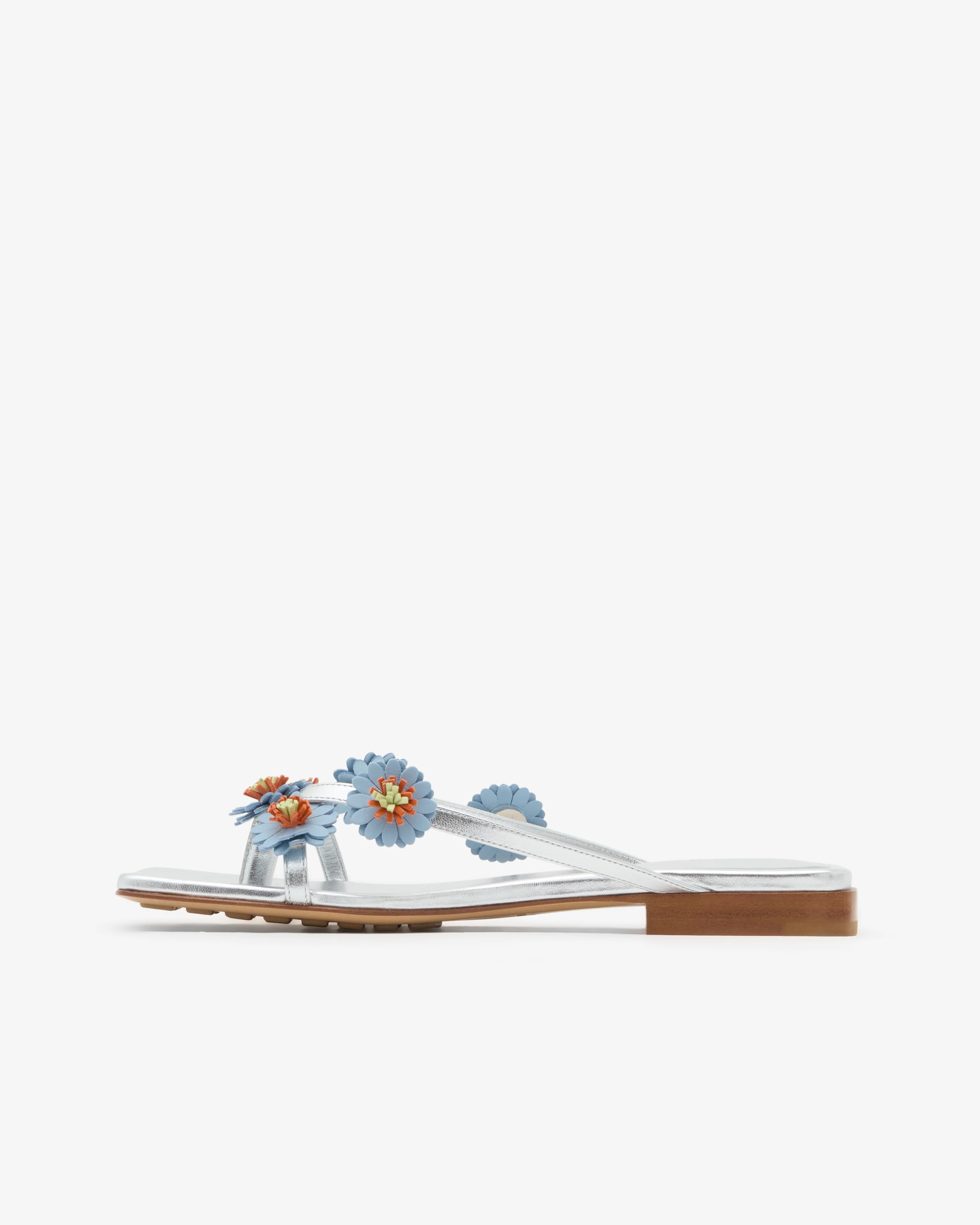 Bottega Veneta - Women's Riva Flat Sandal - (Silver) - Image 3