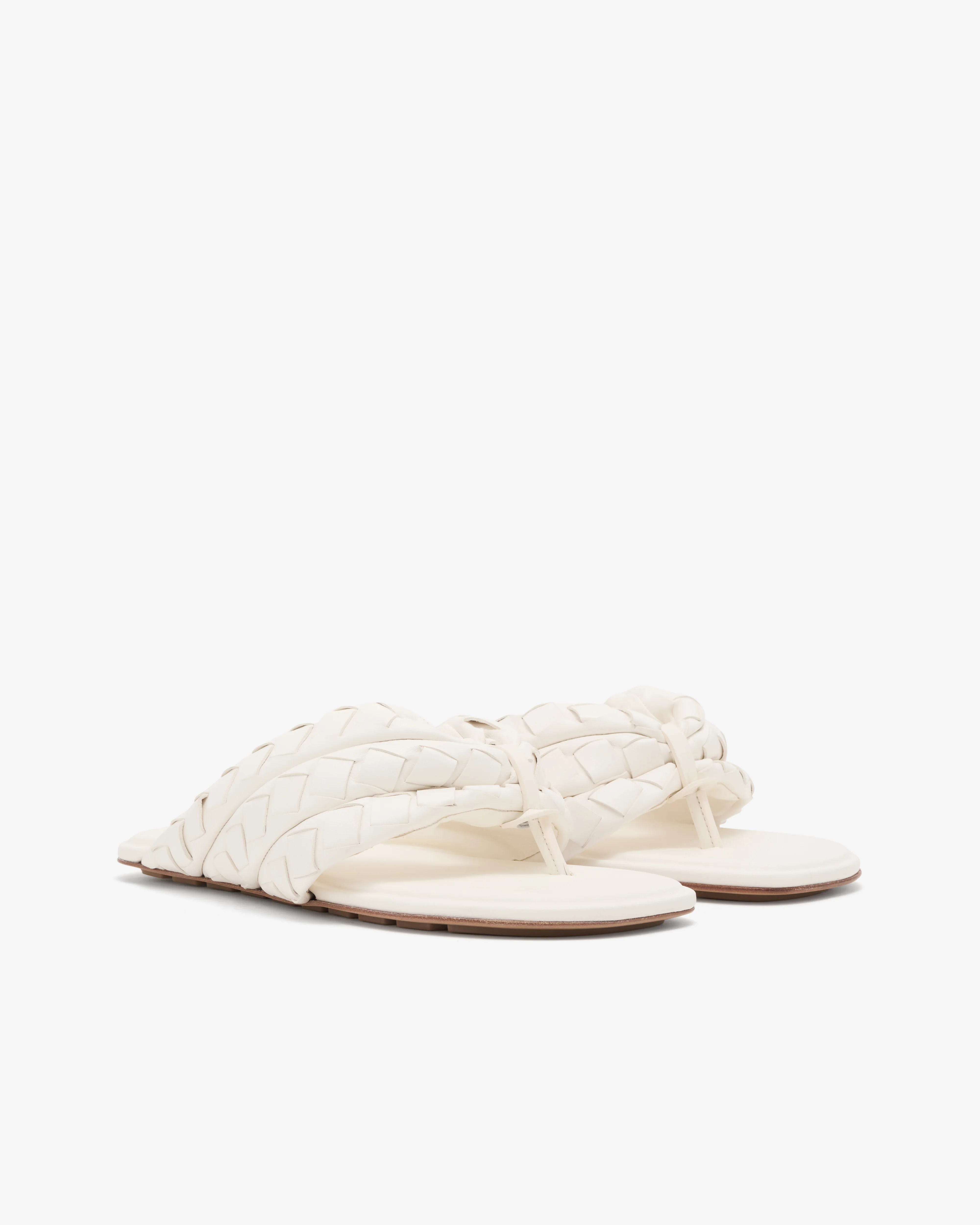 Bottega Veneta  - Women's Salsa Flat Thong - (Alabaster) - Image 2