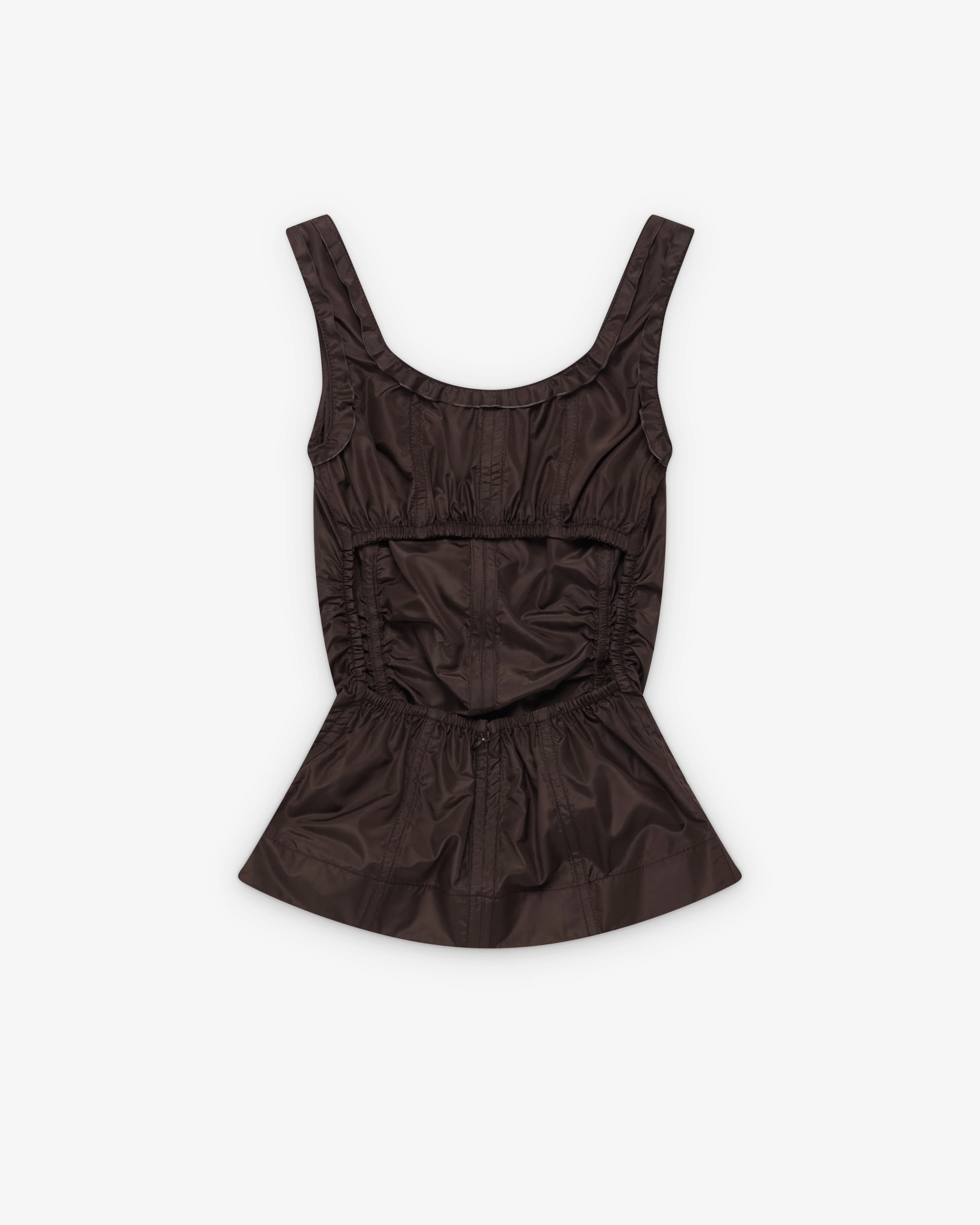 Bottega Veneta  - Women's Washed Silk Taffeta Top - (Dark Carrubo) - Image 2
