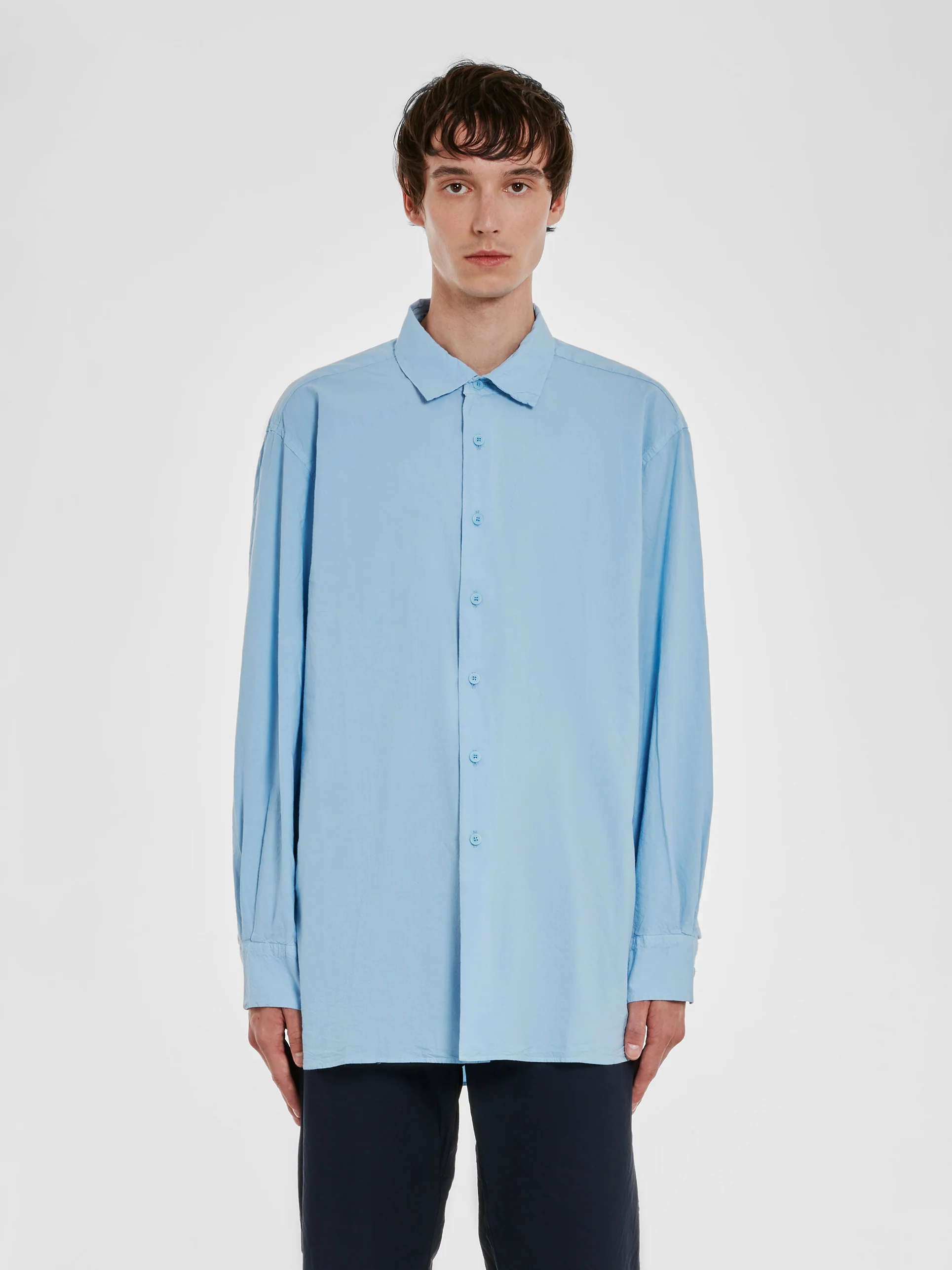 Casey Casey - Men’s Double Dyed Big Raccourcie Shirt - (Sky) - Image 3