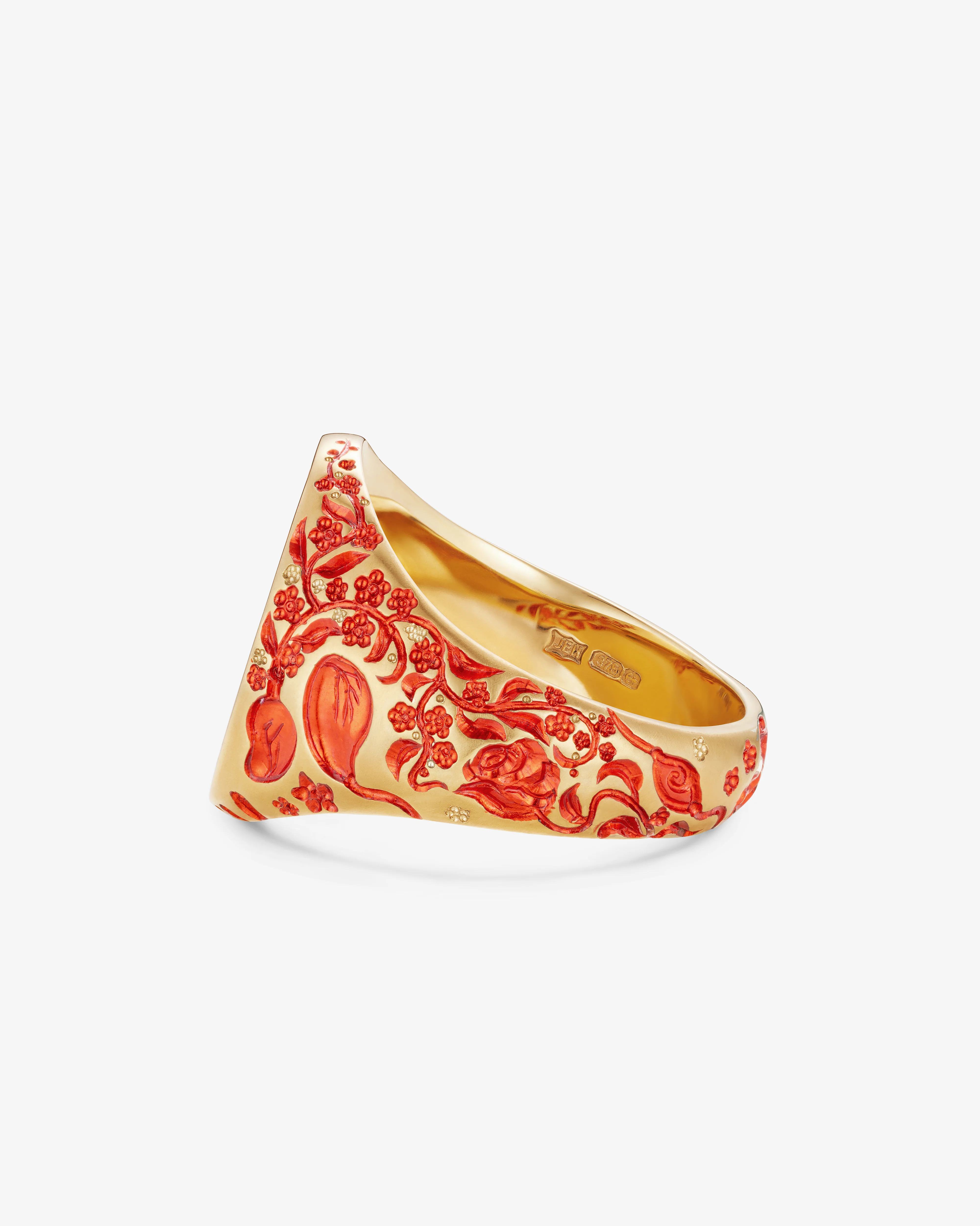 Castro  - Classic Heart Signet Ring  -  (Red) - Image 2